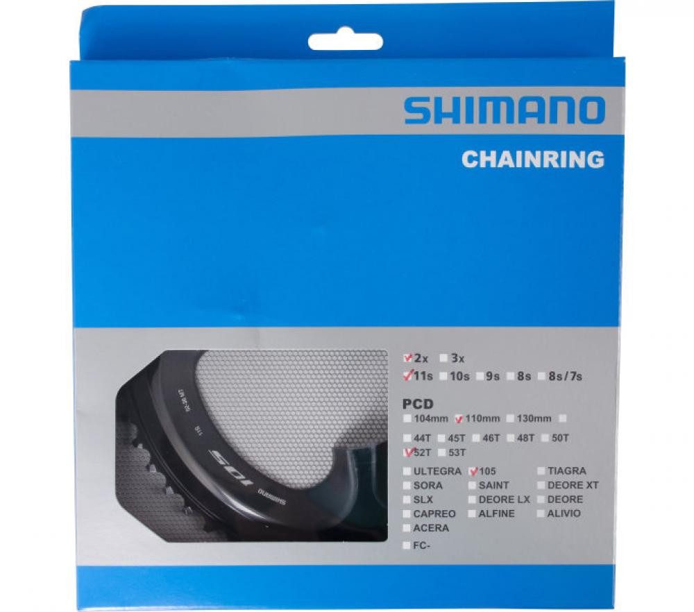 Fahrradkette SHIMANO Kettenblatt 105 FC-R7000 52 Zähne Schwarz - präzise Schaltperf