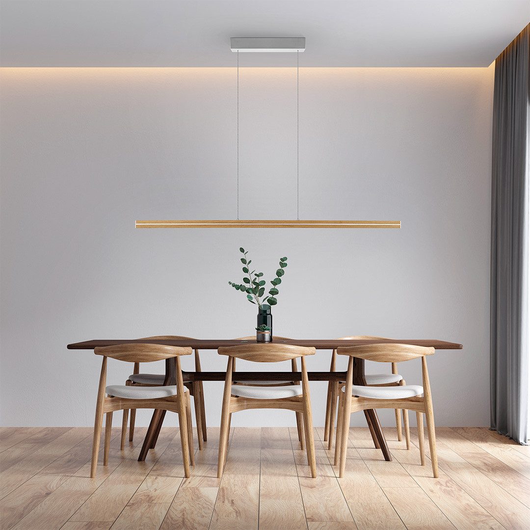 HerzBlut LED-Hängeleuchte Dana mit Rollizug, Alu LED-Leiste Acryl satiniert