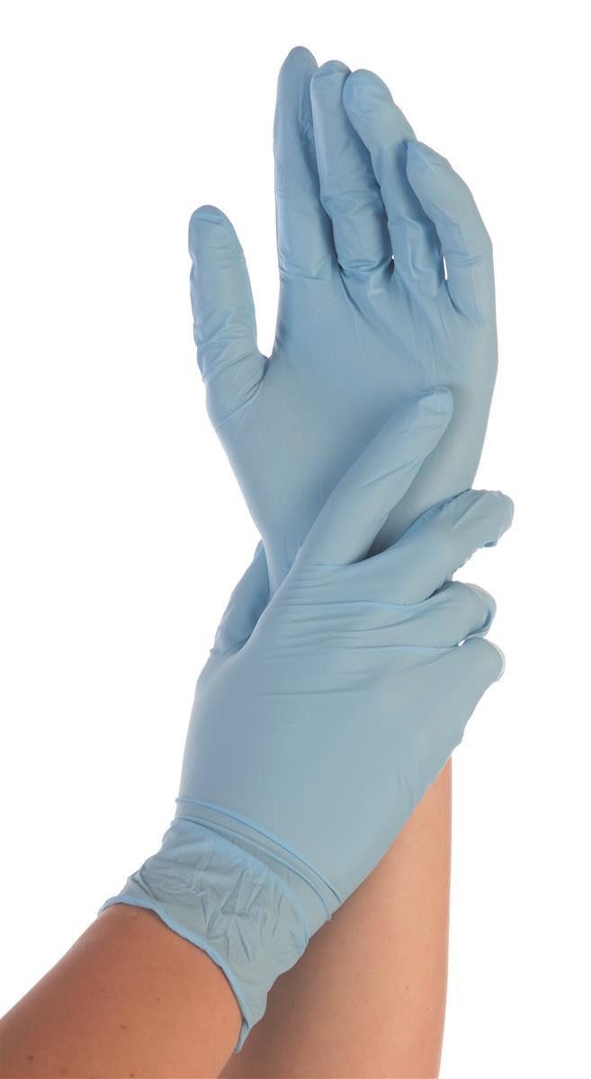 HYGONORM Baumwollhandschuhe 26154 Nitrilhandschuhe Allfood Safe blau Gr. 8/M puderfrei