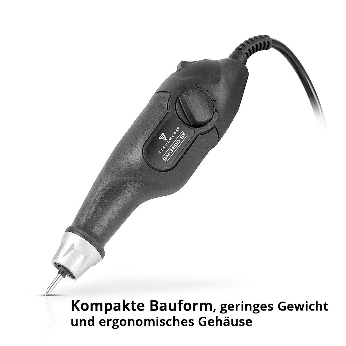 STAHLWERK Fräse GM-3600 ST Gravurmaschine elektrisches Gravurgerät 24 W Gravierstift, (Packung, 3-tlg)