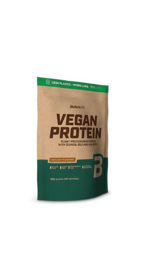 Biotech USA BioTech Vegan Protein 500g - Hazelnut Pulver, 0.5 g, Pulver