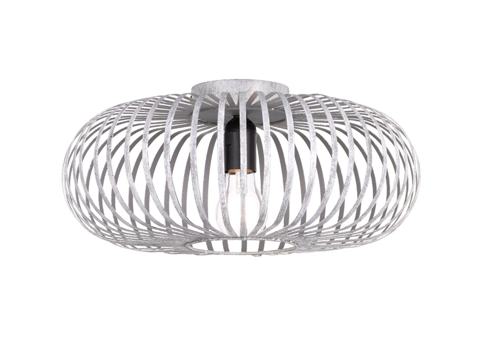 Gitter-lampe Dimmfunktion, für Ø40cm Deckenleuchte, wechselbar, LED Treppenhaus Warmweiß, LED ausgefallen-e Grau Industrie-Design meineWunschleuchte
