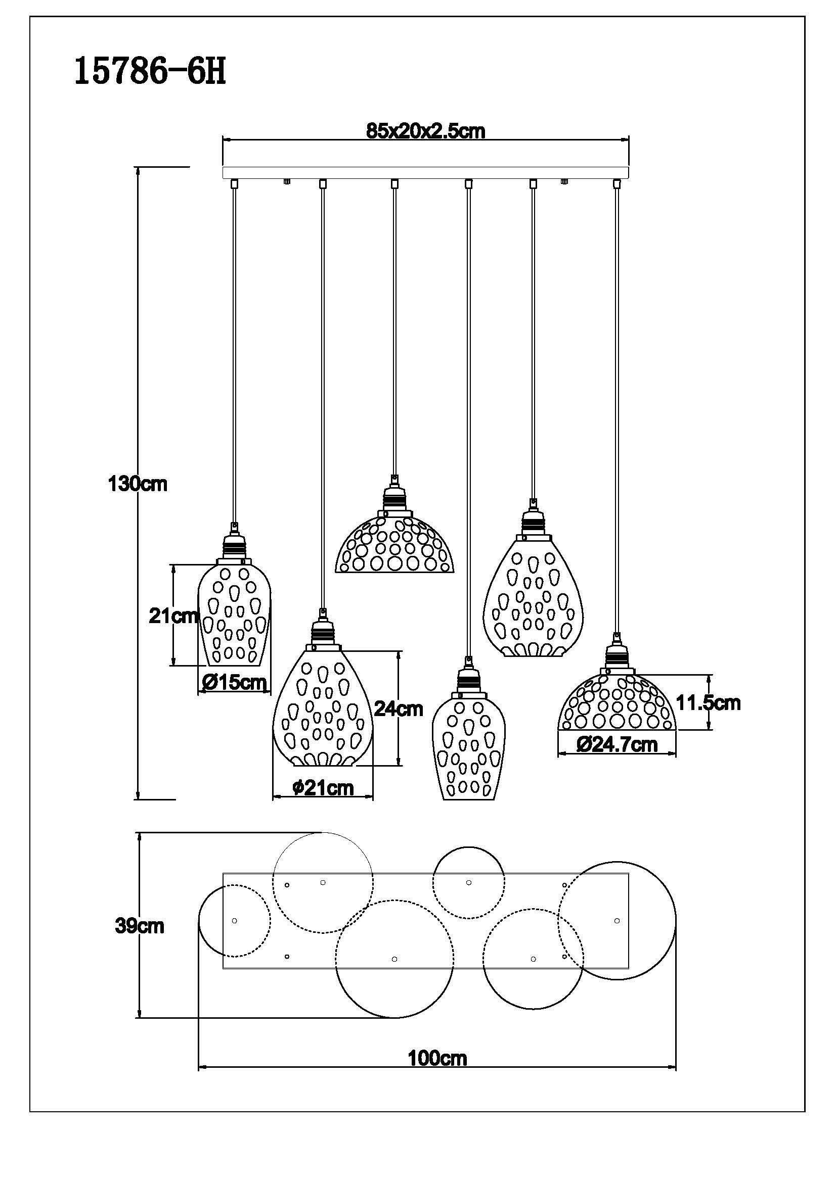 GLOBO LEUCHTEN Hängeleuchte Hängeleuchte, GLOBO Lighting cm) 100x39x130 Hängeleuchte LBH 100x39x130 (LBH SALVY