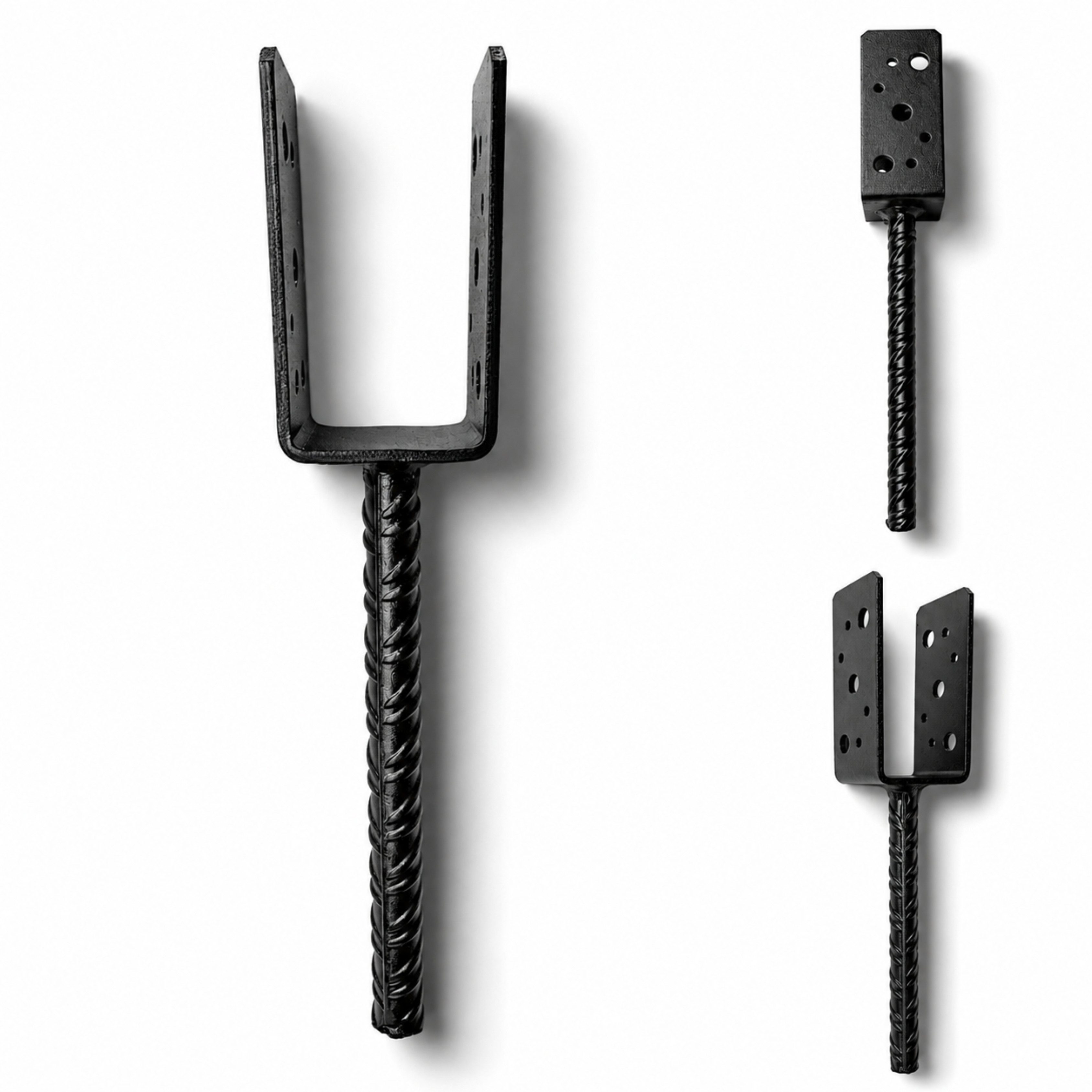 Torvon Pfostenträger zum Einbetonieren, U-Form, Stahl S235, Schwarz, 3,5 mm, (1-St)