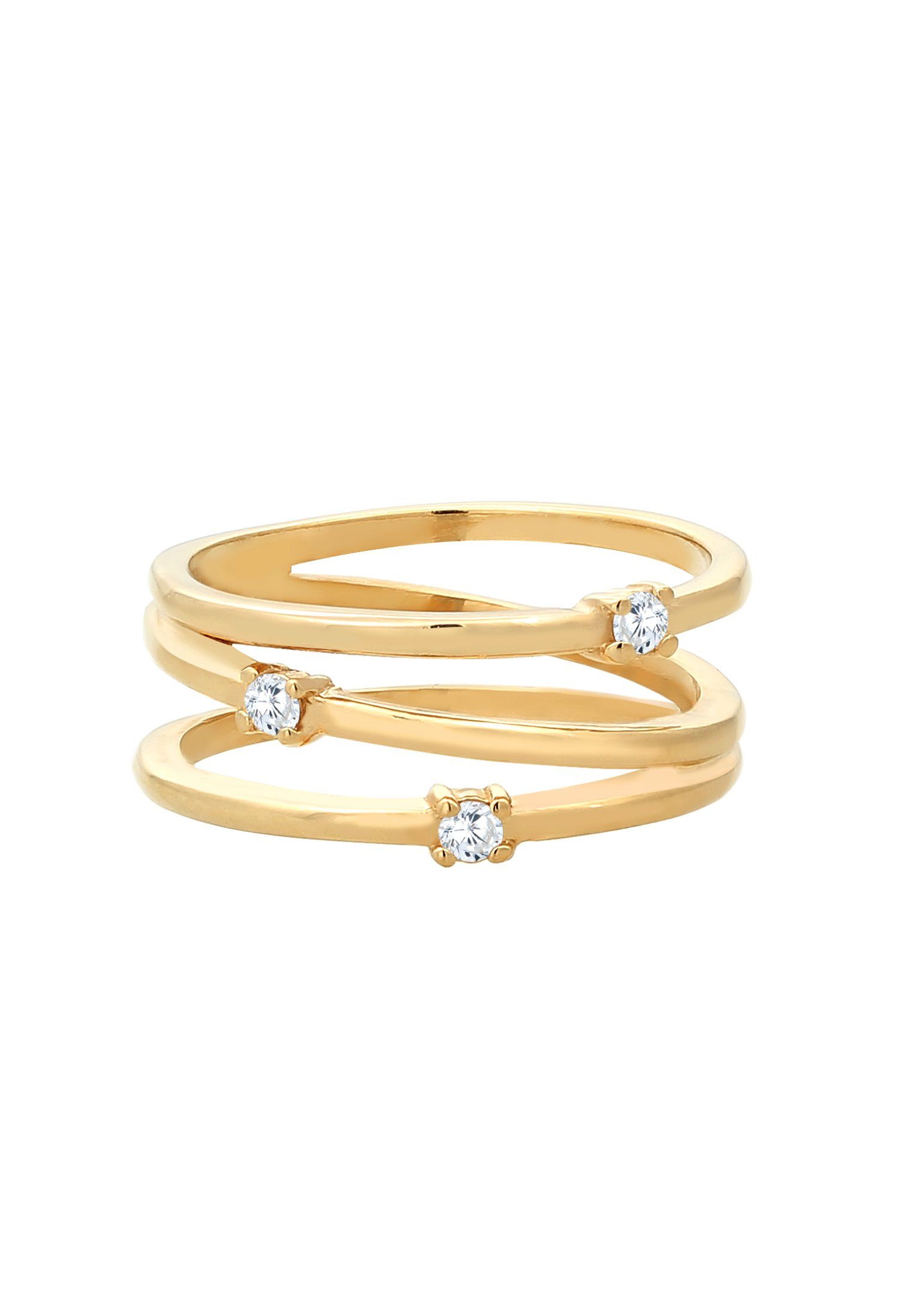Elli Fingerring Wickelring Zirkonia Filigran 925 Silber