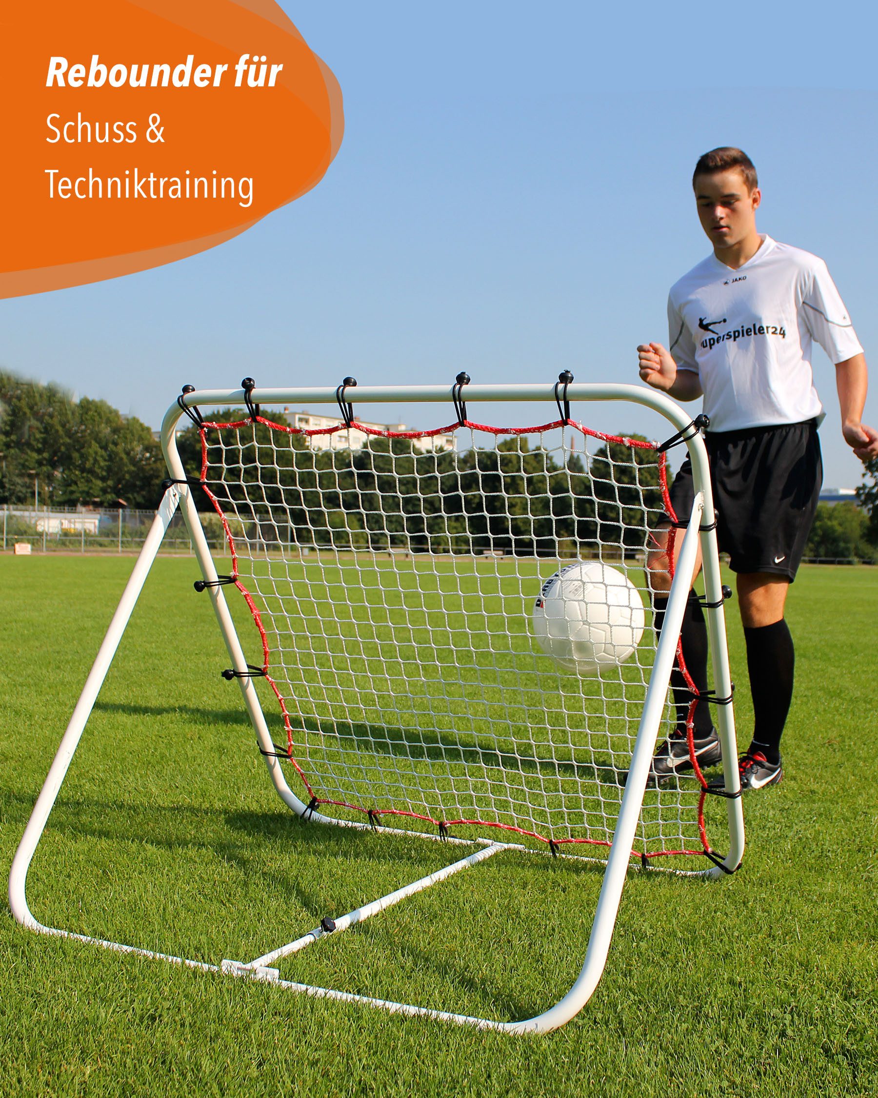 SPORTIKEL24 Fußballtor Rebounder, Torprallwand, 100 cm x 100 cm