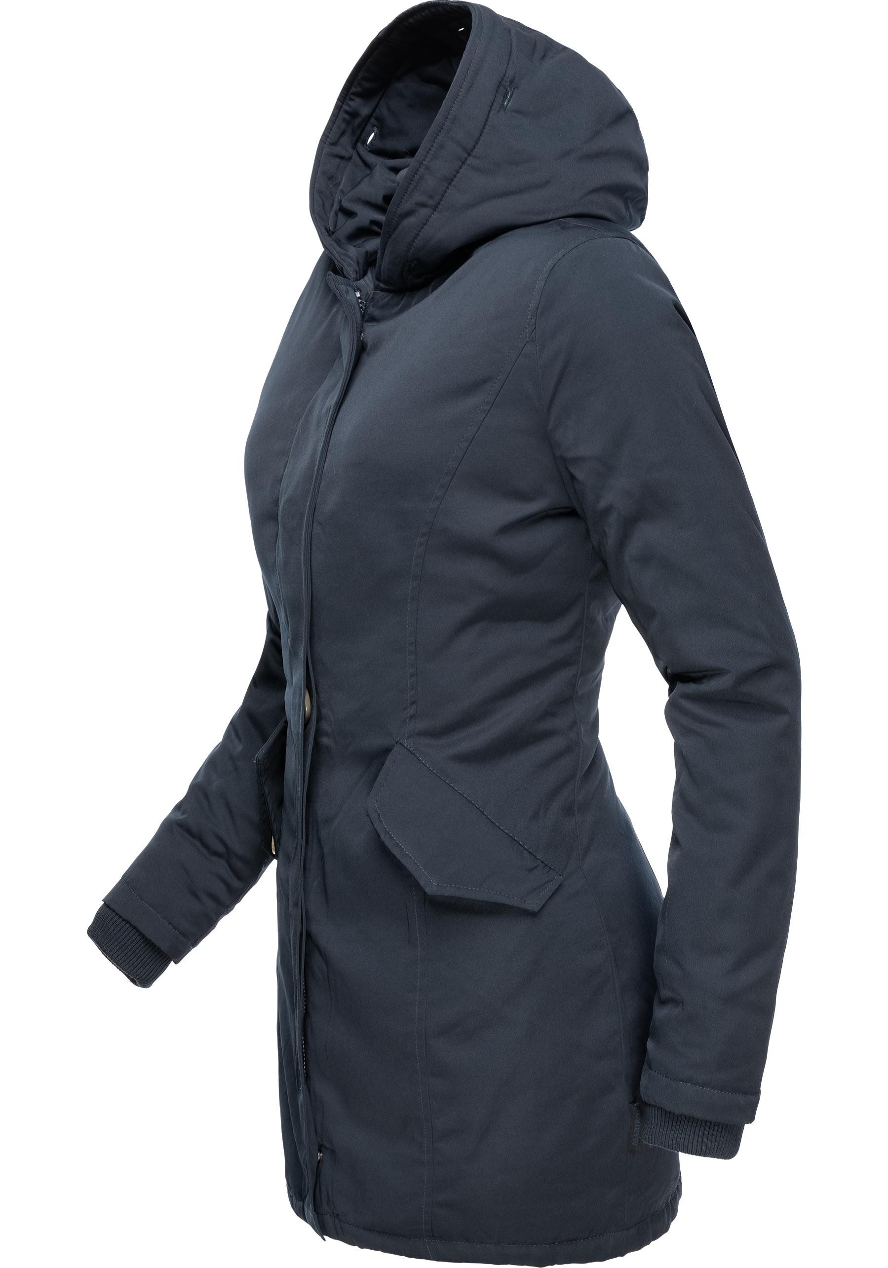 Marikoo Wintermantel Karmaa edler Parka mit Kunstfellkapuze