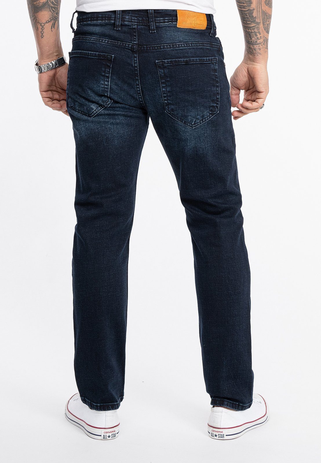 Rock Creek Straight-Jeans Herren Jeans Stonewashed Blau RC-2278 – Bild 3 von 4