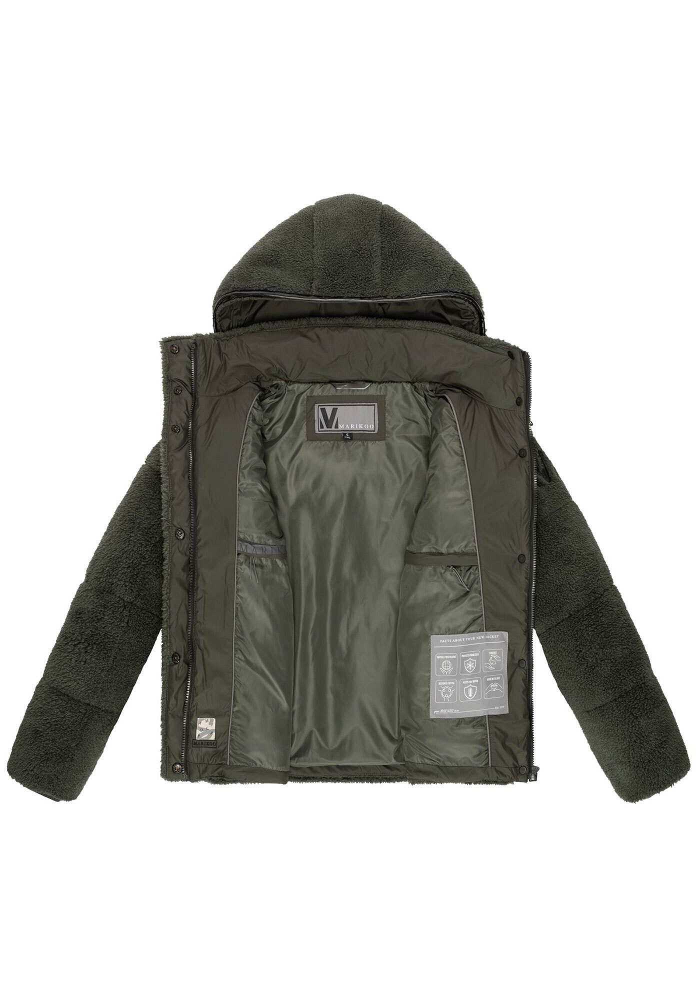Marikoo Winterjacke Kaguraa warme Teddyfell Sherpa Jacke