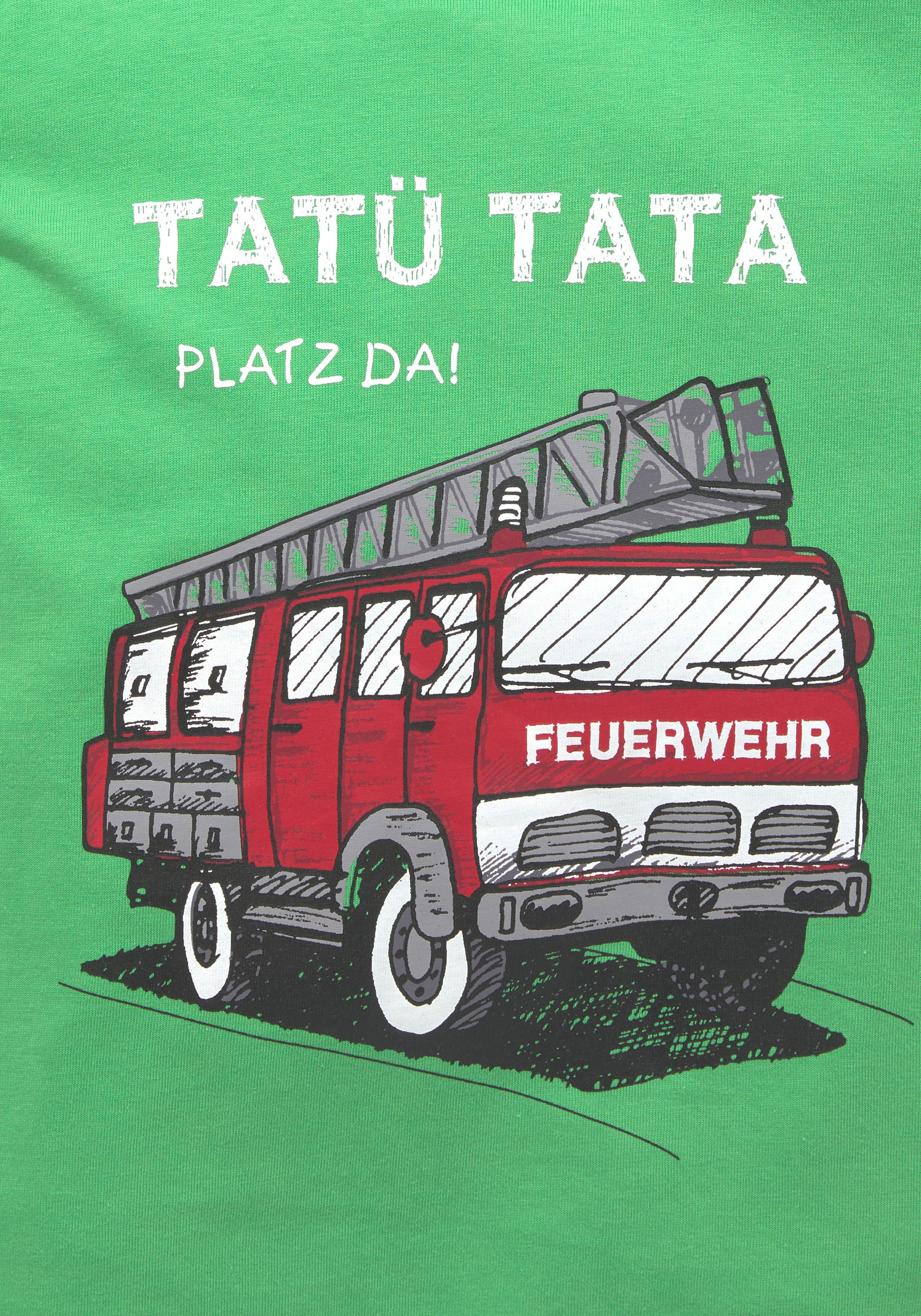KIDSWORLD T-Shirt Feuerwehr-Druck: PLATZ DA Kurzarm, basic geschnitten, mit coolen Statements