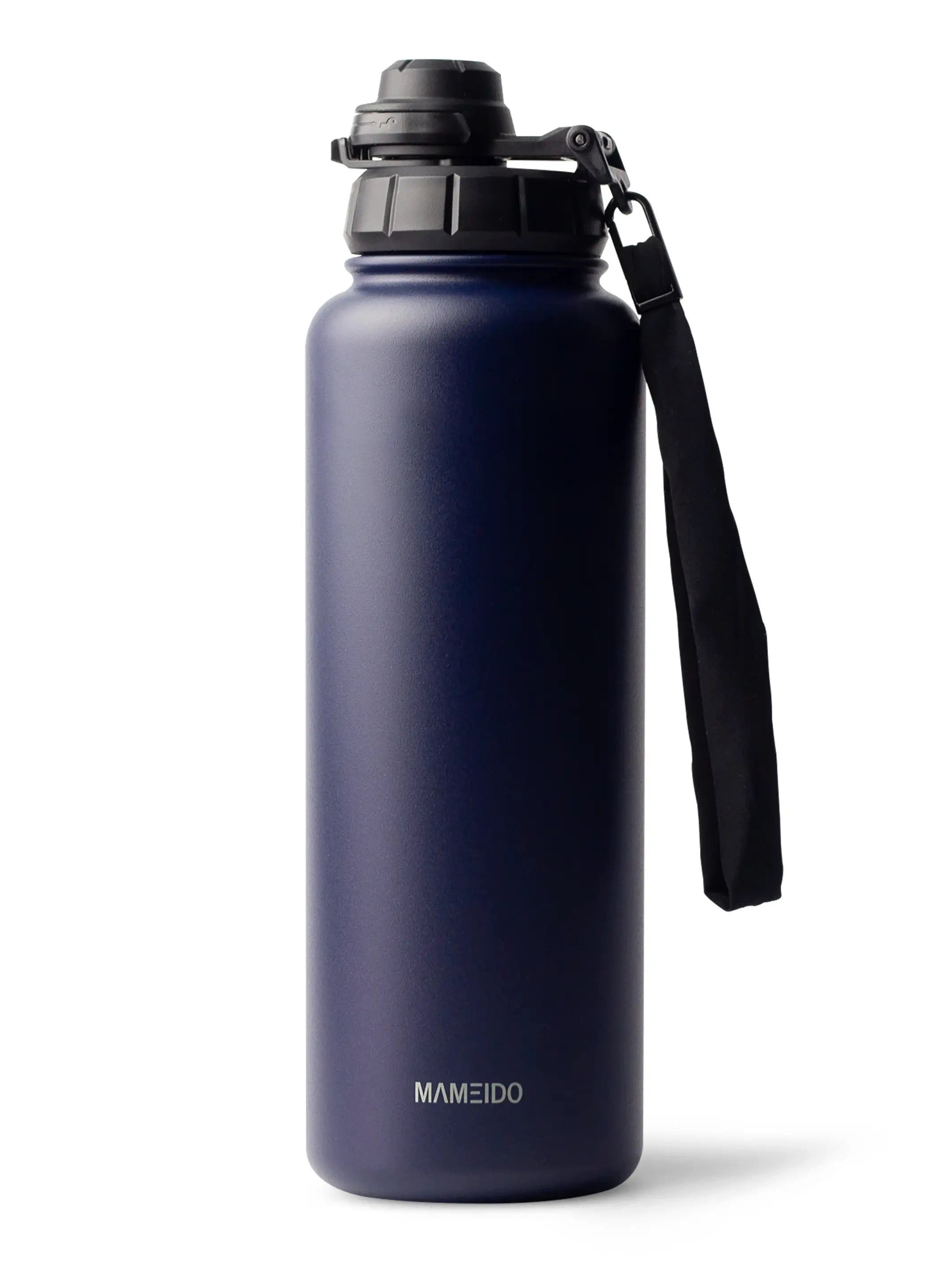 MAMEIDO Thermoflasche, mit 2-in-1 Deckel, Strohhalm und Handschlaufe in 500 ml, 700 ml & 1,2l