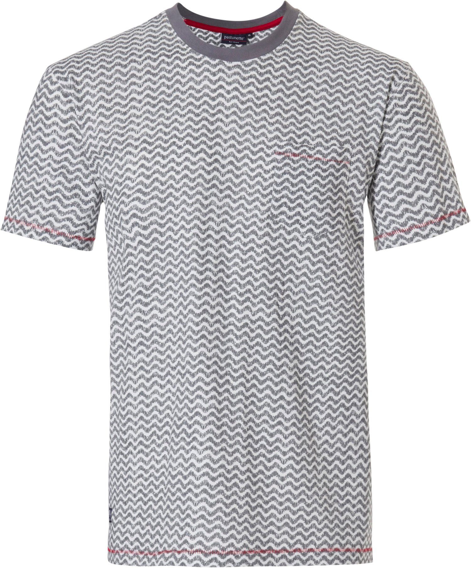 Baumwolle, Pyjamashirt Pyjamaoberteil Pyjama Pastunette (1-tlg) Shirt Herren grey