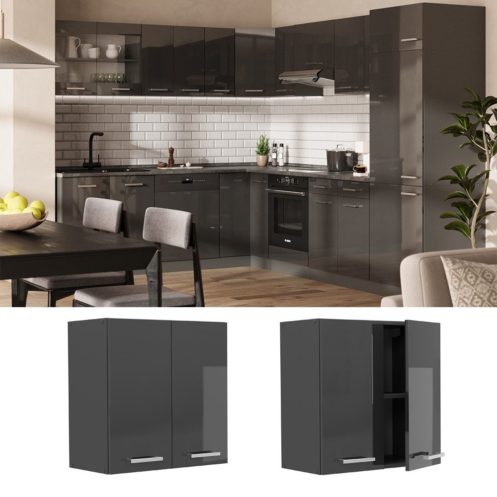 Vicco Hängeschrank R-Line, Anthrazit Hochglanz/Anthrazit, 60 günstig online kaufen