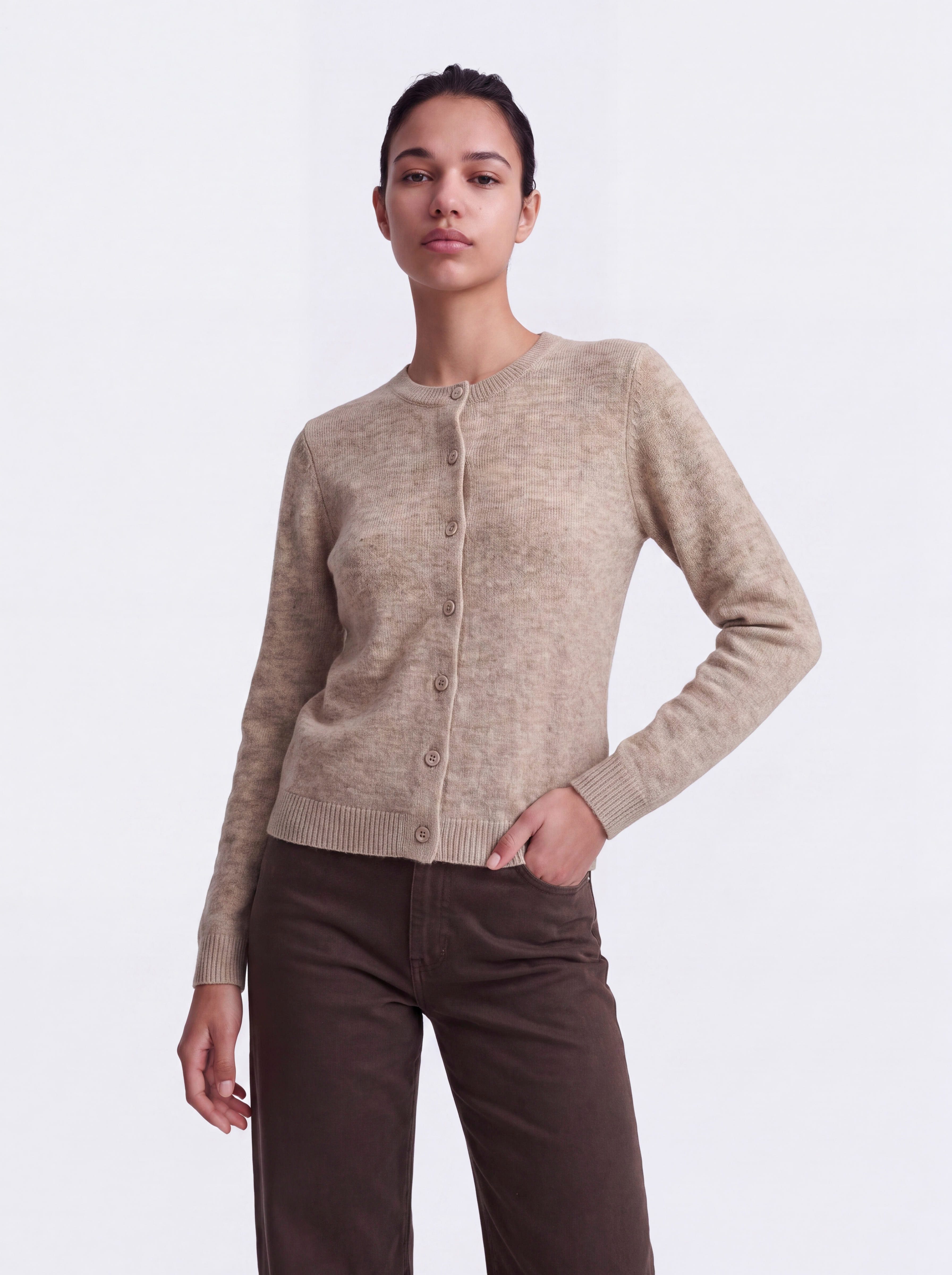 ONLY Strickjacke ONLOLIVIA LS O-NECK CARDIGAN CC KNT Materialmix, regular fit