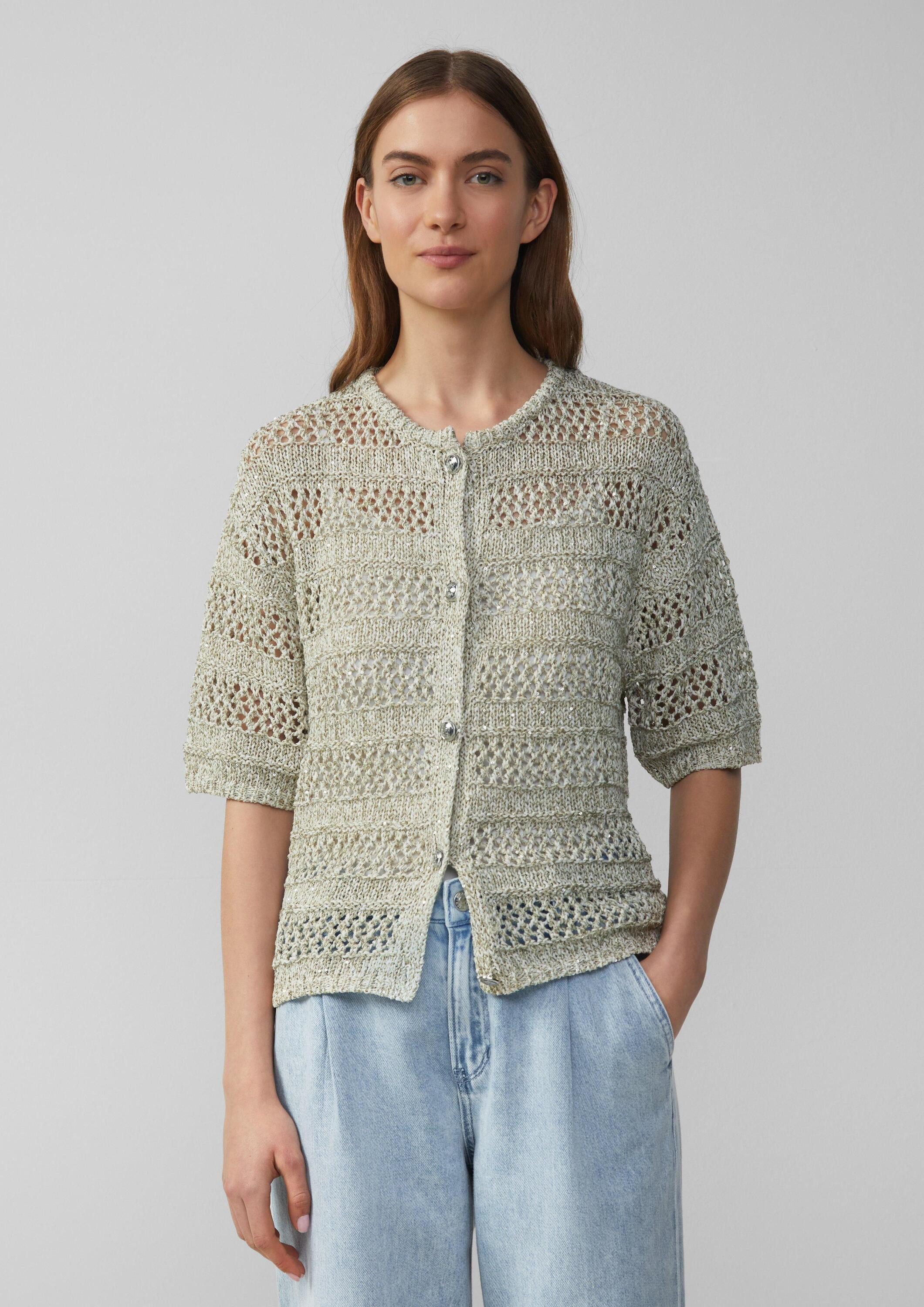 s.Oliver Cardigan Strickjacke Ajour-Strickjacke mit Glitzereffekt günstig online kaufen
