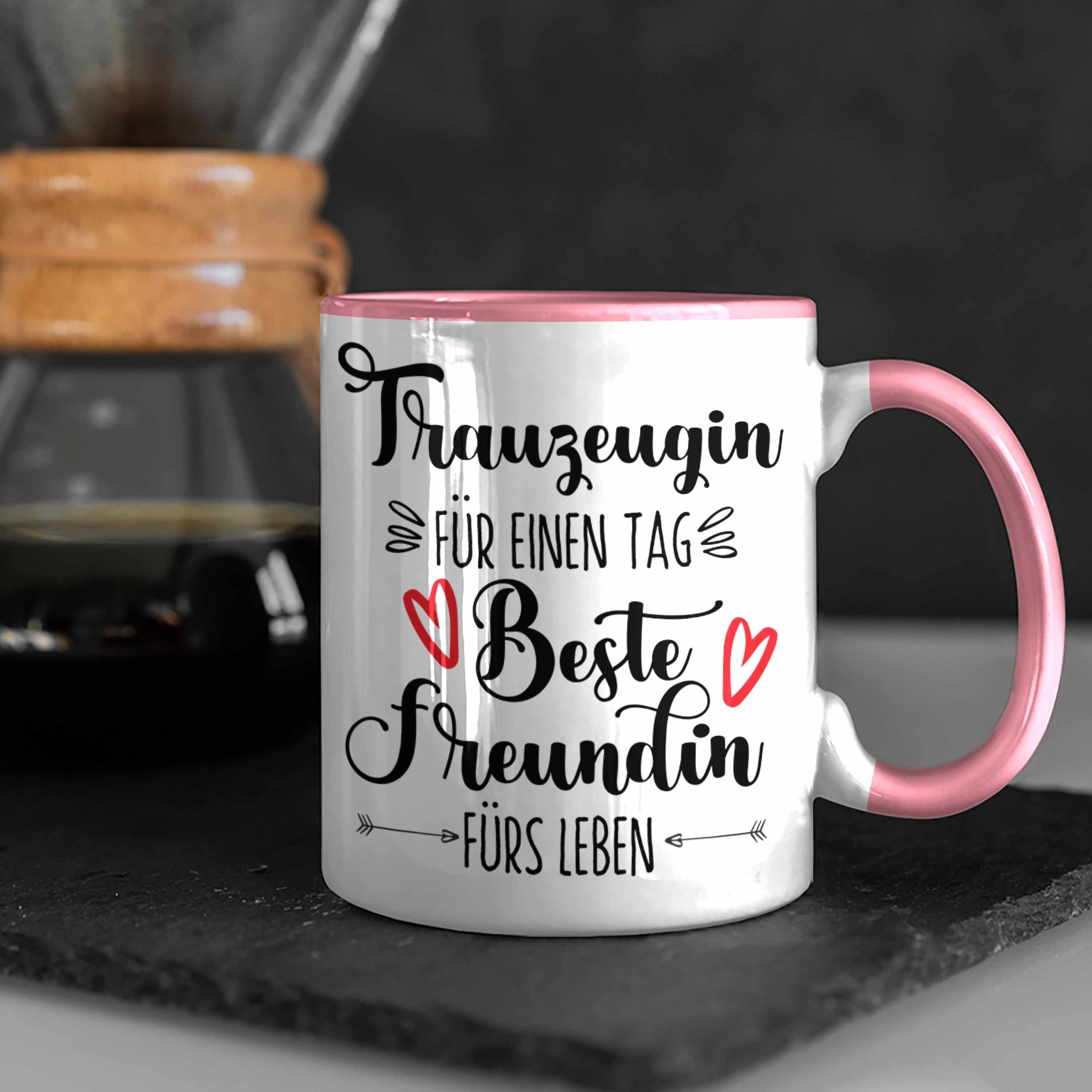 Beste Freundin Trauzeugi Trauzeugin Trendation Überraschung Geschenk Tasse Tasse Beste Rosa