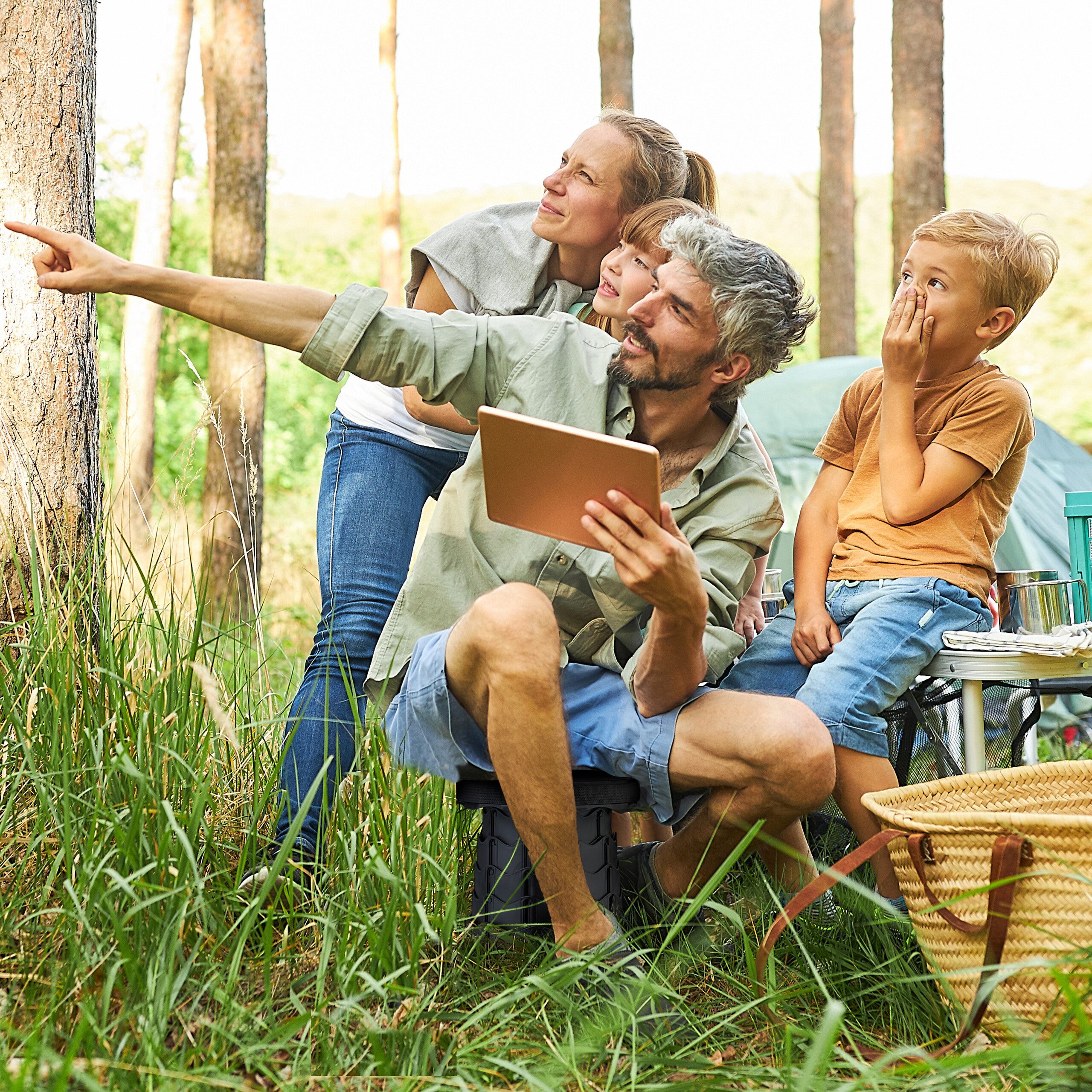 relaxdays Campinghocker Teleskophocker Camping, schwarz günstig online kaufen