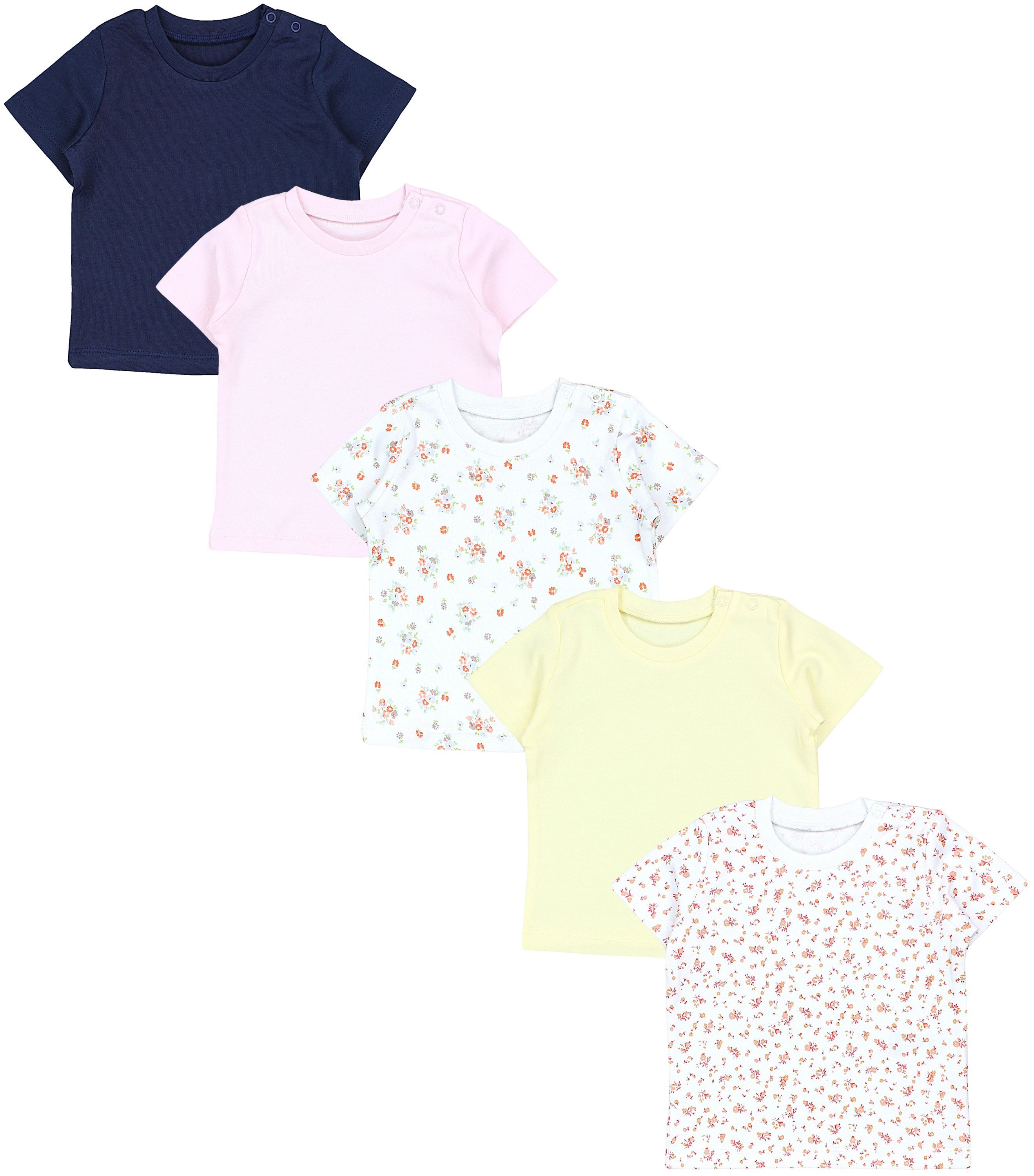TupTam T-Shirt TupTam Baby Mädchen Kurzarm T-Shirt Gemustert Bunt 5er Set