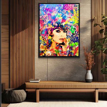 DOTCOMCANVAS® Leinwandbild FLOWER POWER, Leinwandbild FLOWER POWER Pop Art hochkant Portrait