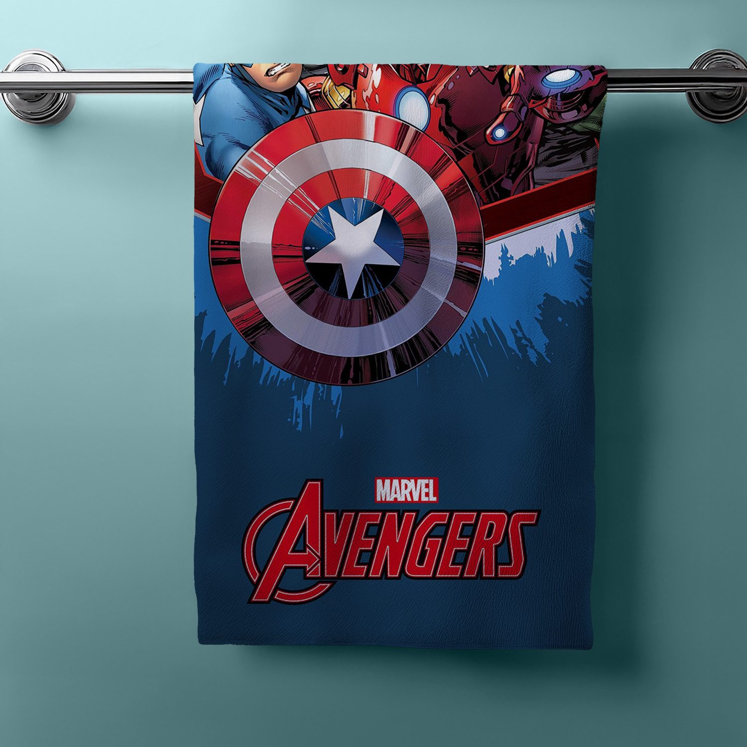 Aptex Полотенца Avengers Duschtuch Badetuch Strandtuch 70 x 140cm, (1 Duschtuch, 1-St), Langlebig