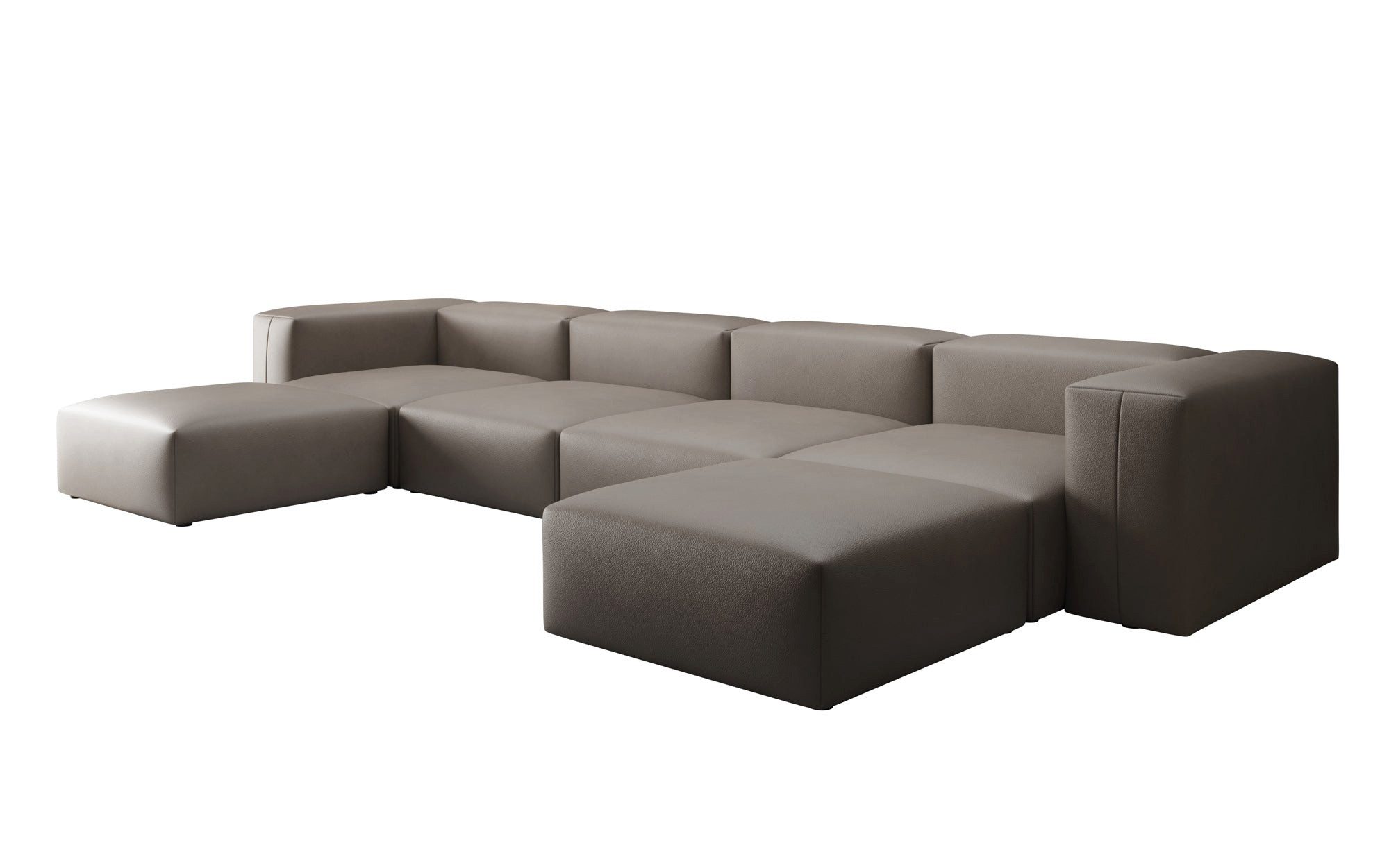 Luxusbetten24 Wohnlandschaft Designer U Sofa Snug, aus echtem Leder