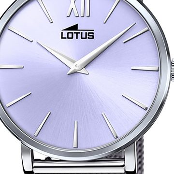 Lotus Quarzuhr Lotus Damen Armbanduhr Smart Casual, Damenuhr rund, mittel (ca. 33mm) Edelstahlarmband silber