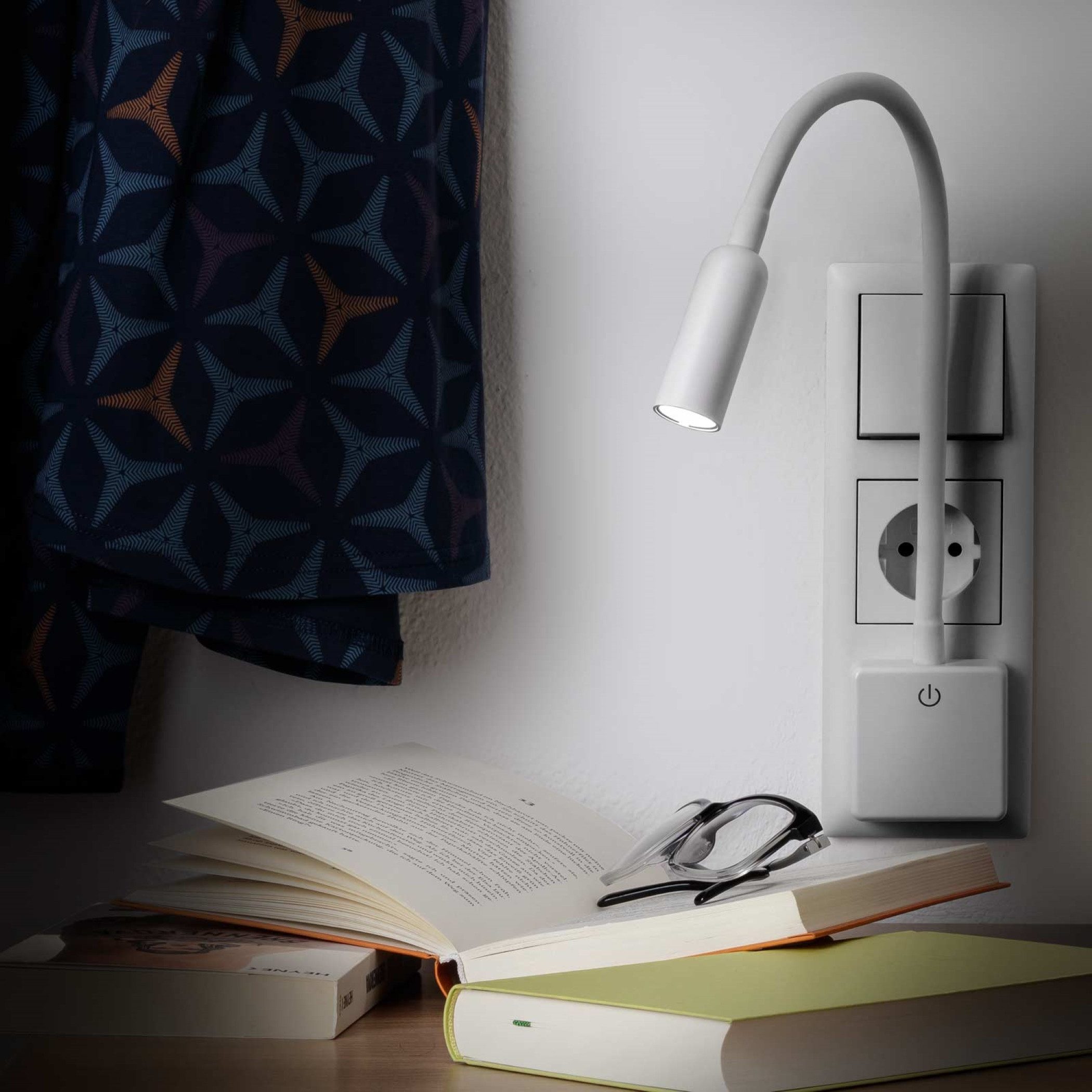 SEBSON LED Steckdosenleuchte 2x LED Steckdosenlampe dimmbar und flexibel - 4W 230lm neutralweiß, LED fest integriert, neutralweiß – Bild 4 von 5