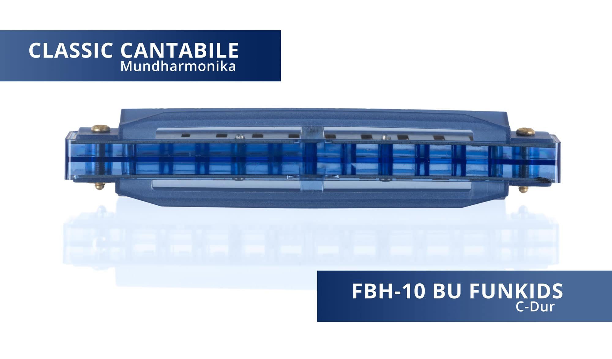 Classic Cantabile Mundharmonika FunKids Blues Harmonica ideal für Kinder, C-Dur C, diatonisch, inkl. Kunststoff-Etui, 20 Stimmzungen aus Phosphorbronze – Bild 3 von 5