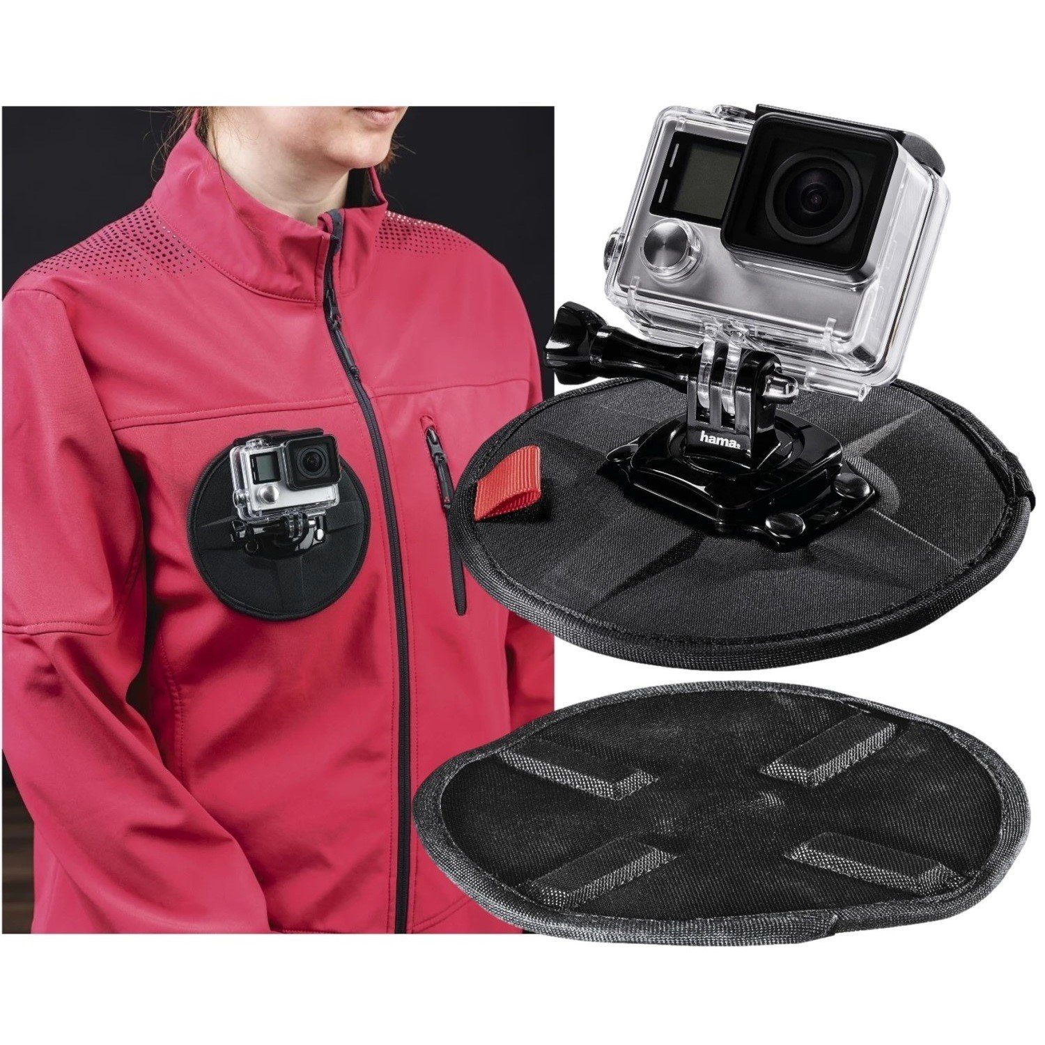 Hama Magnet-Halterung Flex Halter Stativ für GoPro Kamerastativ (Nutzung Action-Camcorder am Körper für Sport Fahrrad MTB Ski Kayak etc)