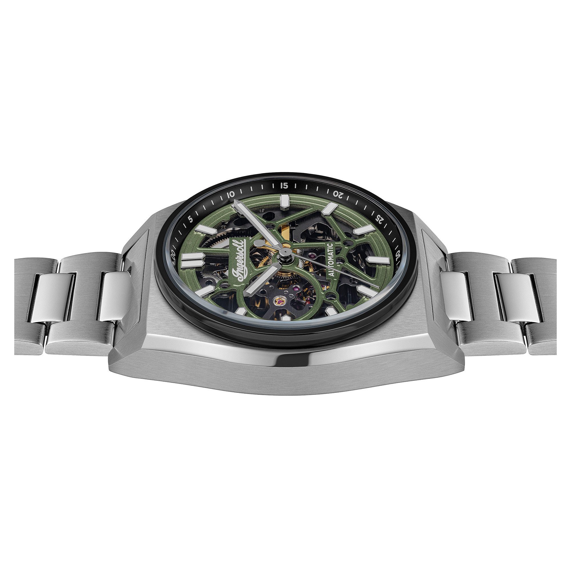 Ingersoll Automatikuhr The Vert I14304, Armbanduhr, Herrenuhr, Mechanische Uhr, Edelstahlarmband, analog