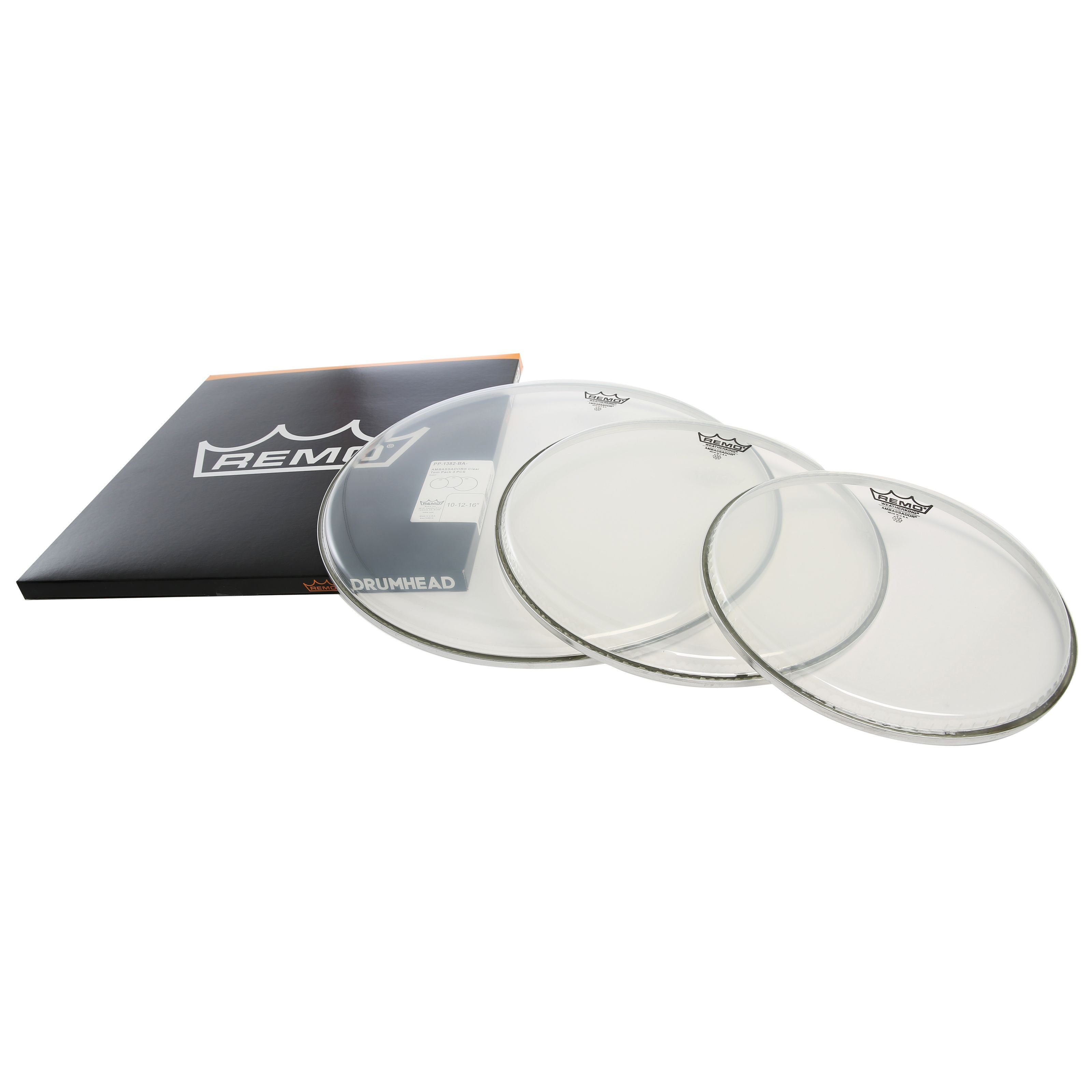 Remo Schlagzeug,FellSet Ambassador, clear, Standard: 12",13",16", Felle, Fell Sets, FellSet Ambassador, clear, Standard: 12",13",16" - Schalgzeugfellset