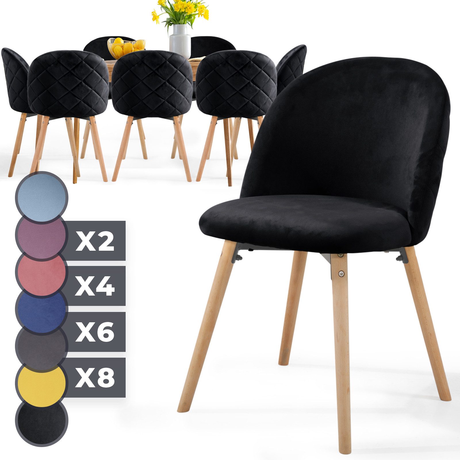 MIADOMODO Esszimmerstuhl -Farbwahl, 2/4/6/8Set, Gepolstert, Beine günstig online kaufen