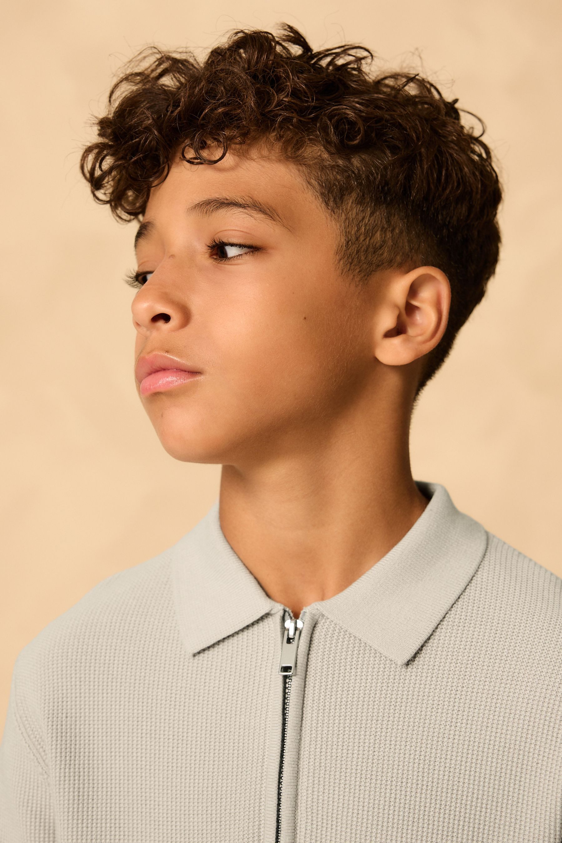 Next Langarm-Poloshirt Strick-Poloshirt mit langen Ärmeln und RV-Kragen (1-tlg)