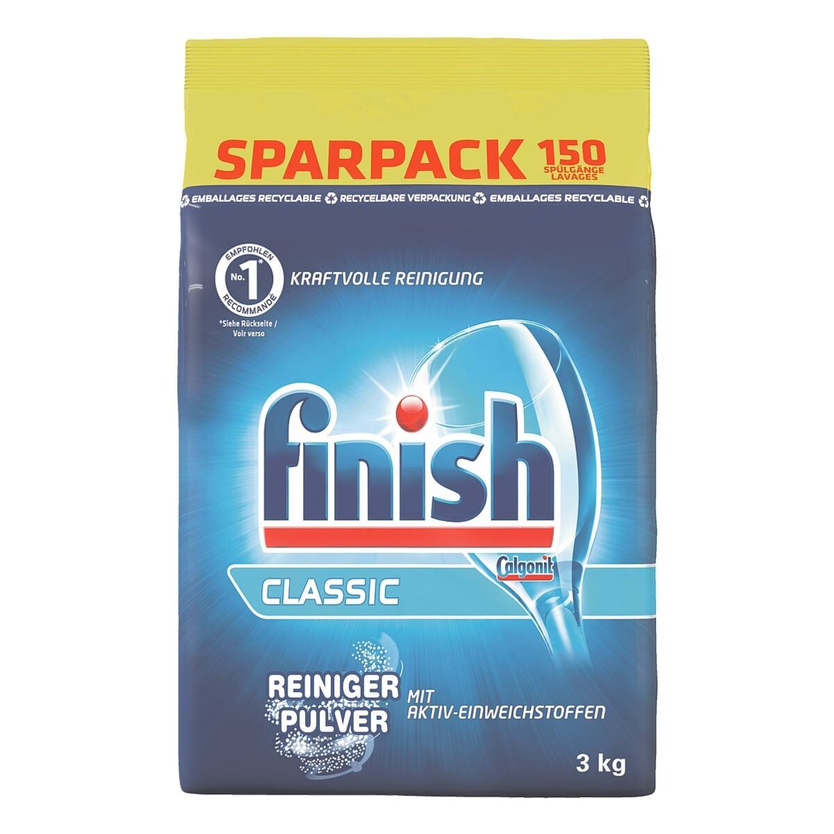 FINISH Classic Spülmaschinenpulver (3 kg (150 Spülgänge)