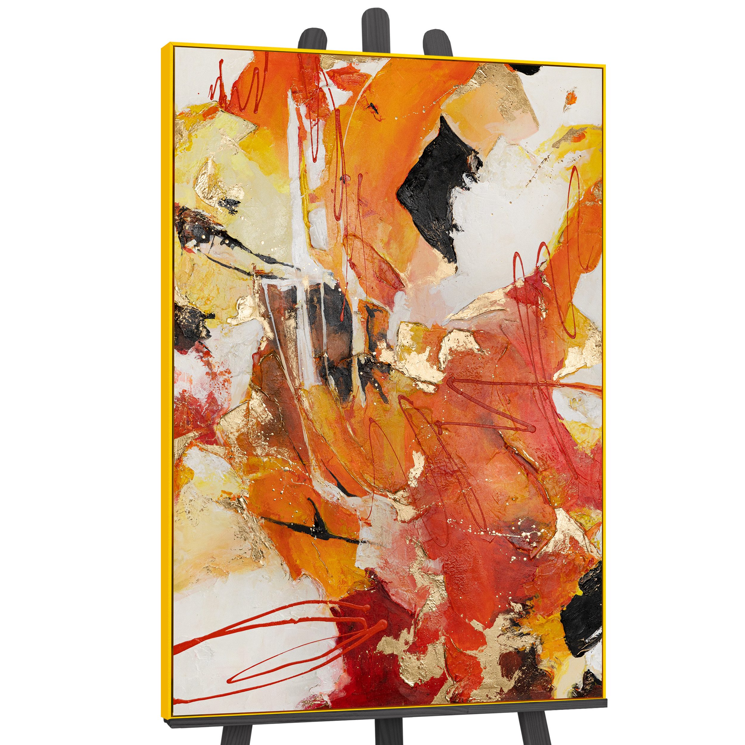 YS-Art Gemälde Orangene Explosion, Abstraktion, Abstraktion in unterschiedlichen Orange Tönen