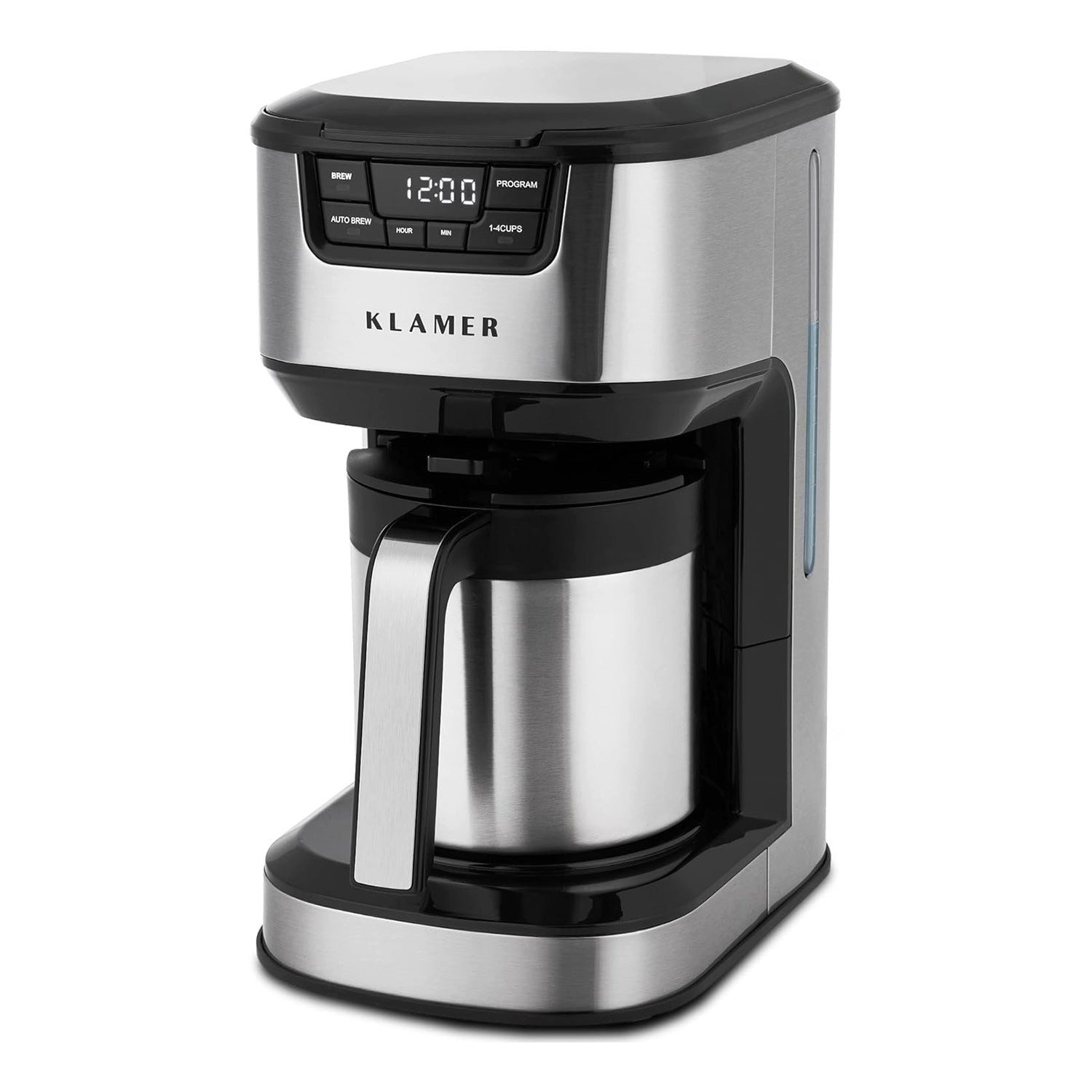 KLAMER Filterkaffeemaschine mit Thermoskanne 1,25 L, 1000 W, 10 Tassen, programmierbar mit Startzeitvorwahl & Tropf-Stopp – Kaffeebereiter für Zuhause und Büro