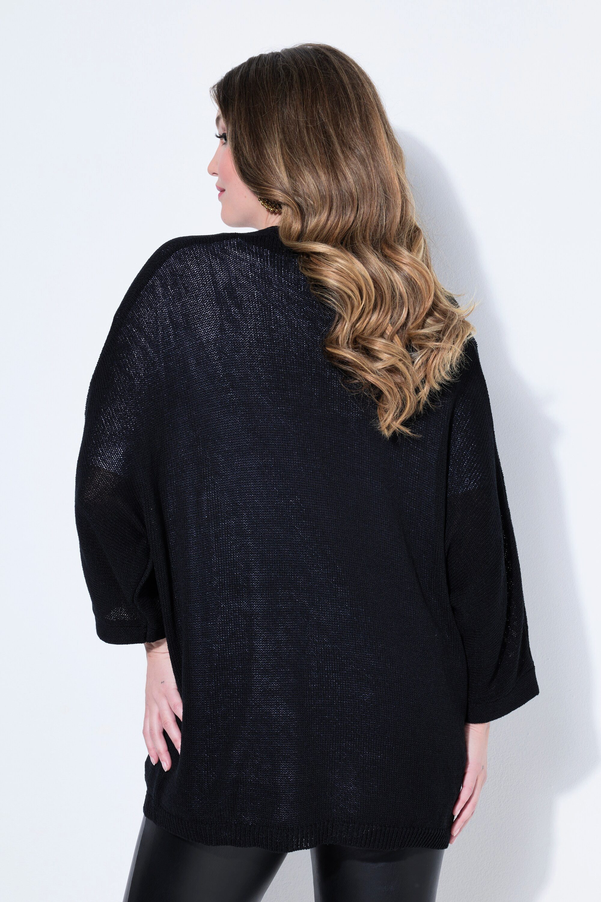 MIAMODA Strickjacke Strickjacke offene Passform 3/4-Fledermaus-Ärmel