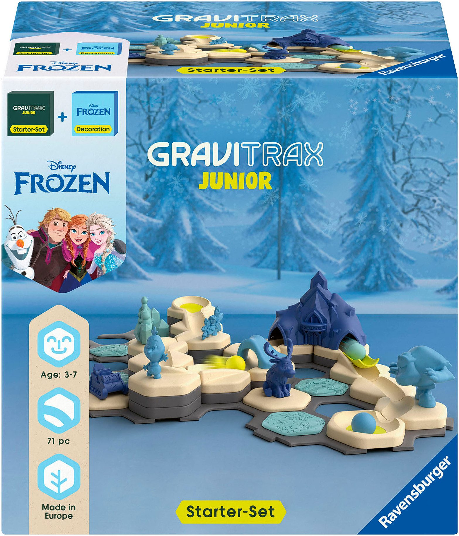 Ravensburger Kugelbahn-Bausatz GraviTrax Junior Starter Set Disney Frozen, Made in Germany