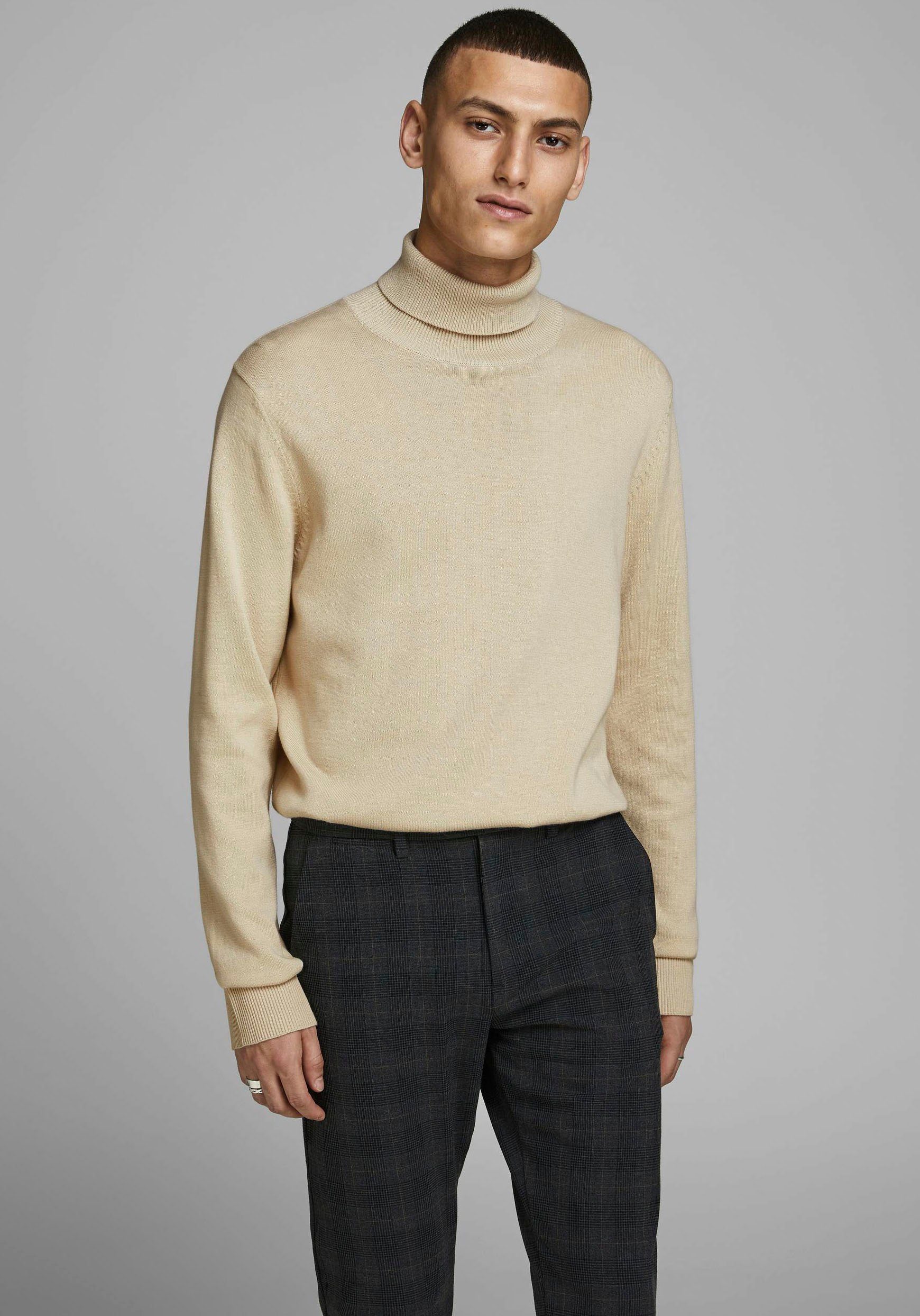 Roll Jones Emil beige Knit Rollkragenpullover & Jack