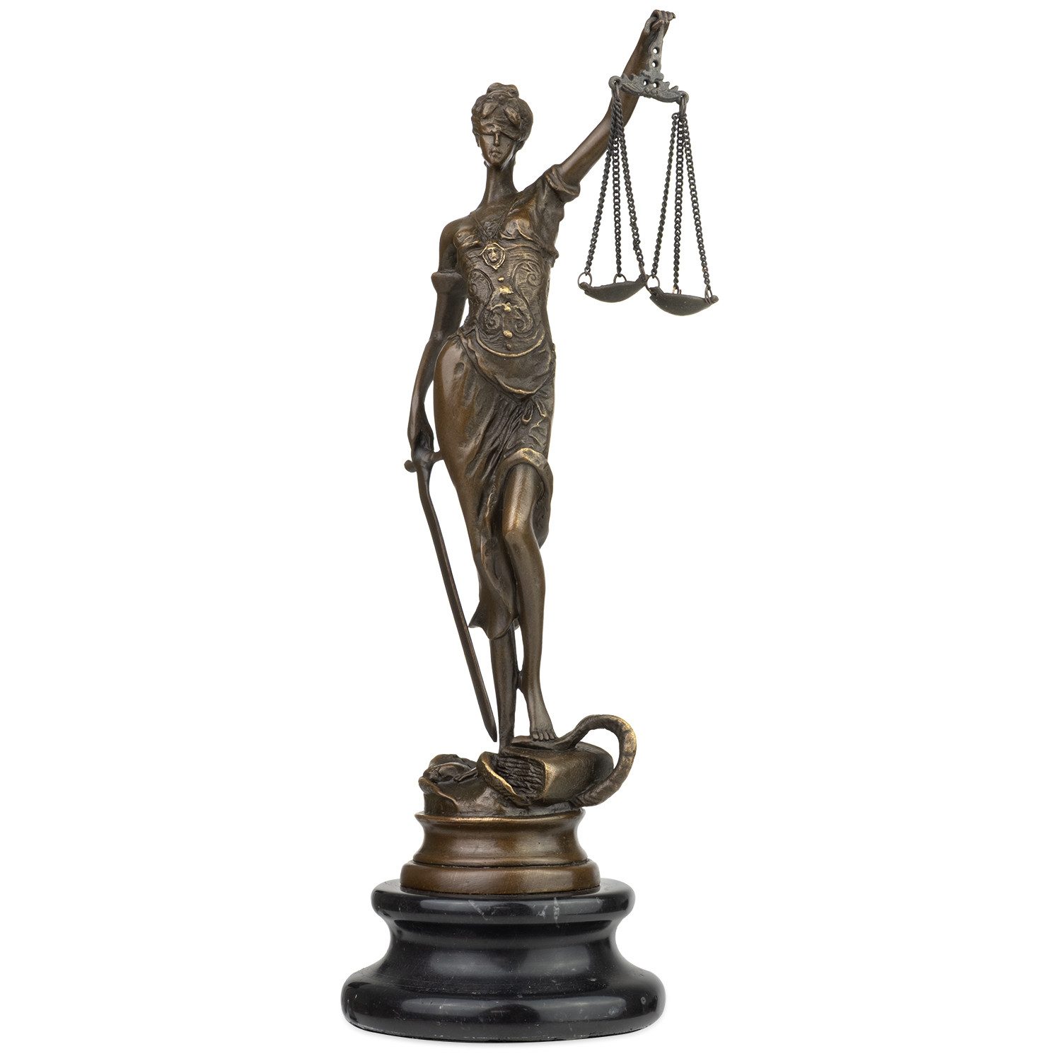 Moritz Skulptur Lady Justice Figur Bronze ca. 23,5 cm mit Sockel