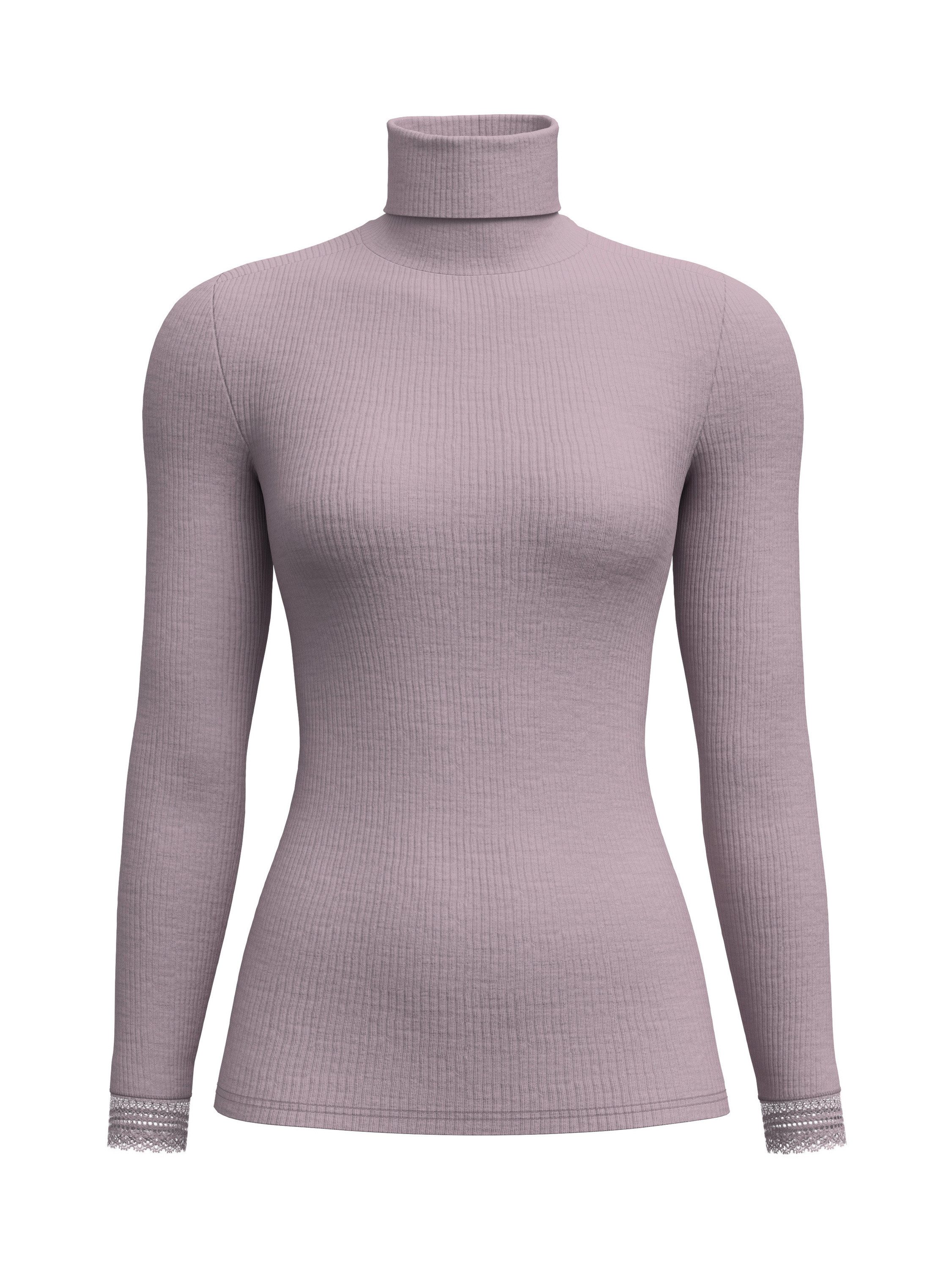 CALIDA Unterziehshirt Silky Wool Joy Damen (1-St) temperaturausgleichend, leicht, elastisch mit Spitze