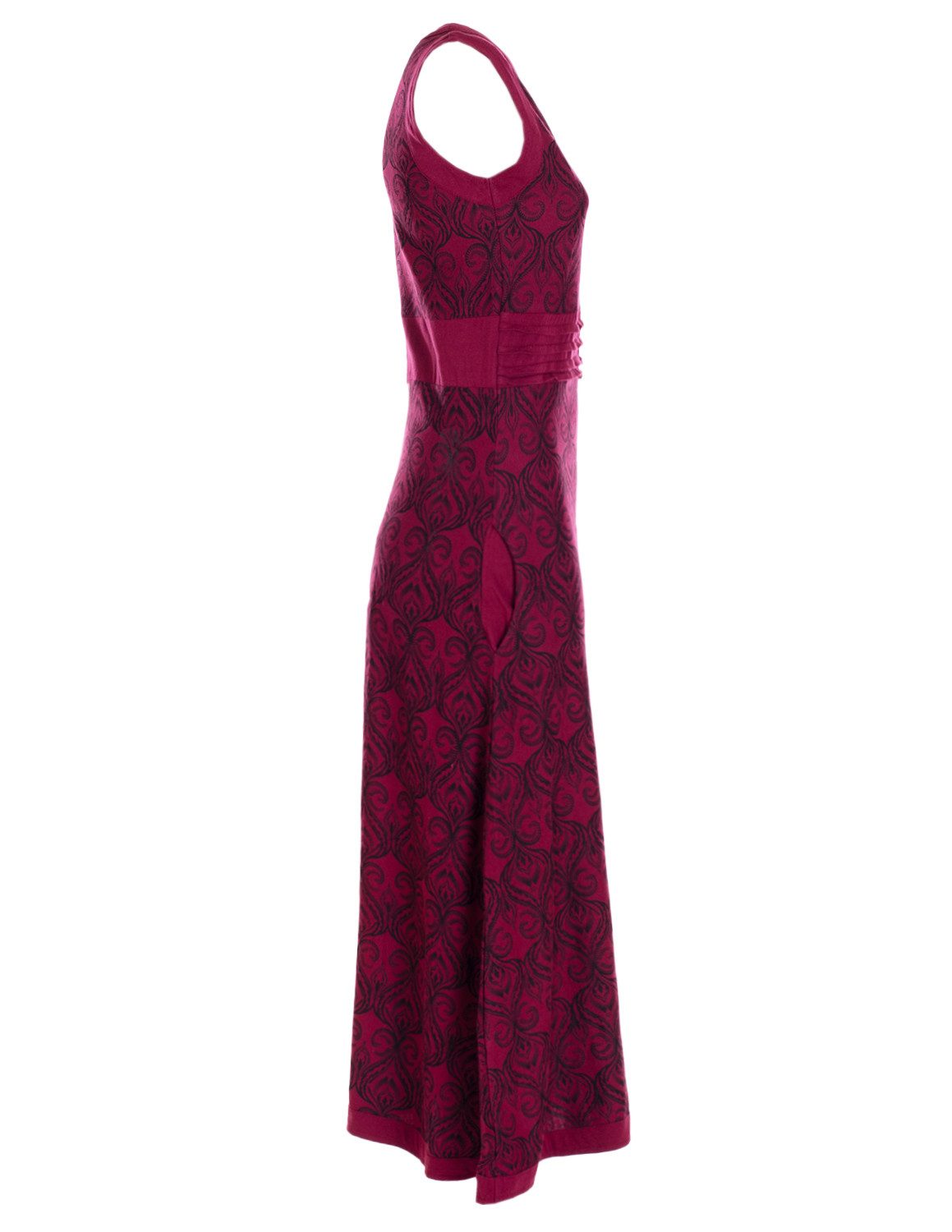 Vishes Maxikleid Langes Kleid Jersey Baumwolle Ornament Print Ärmellos Alternative Mode, Boho, Hippie, Ethno, Festival