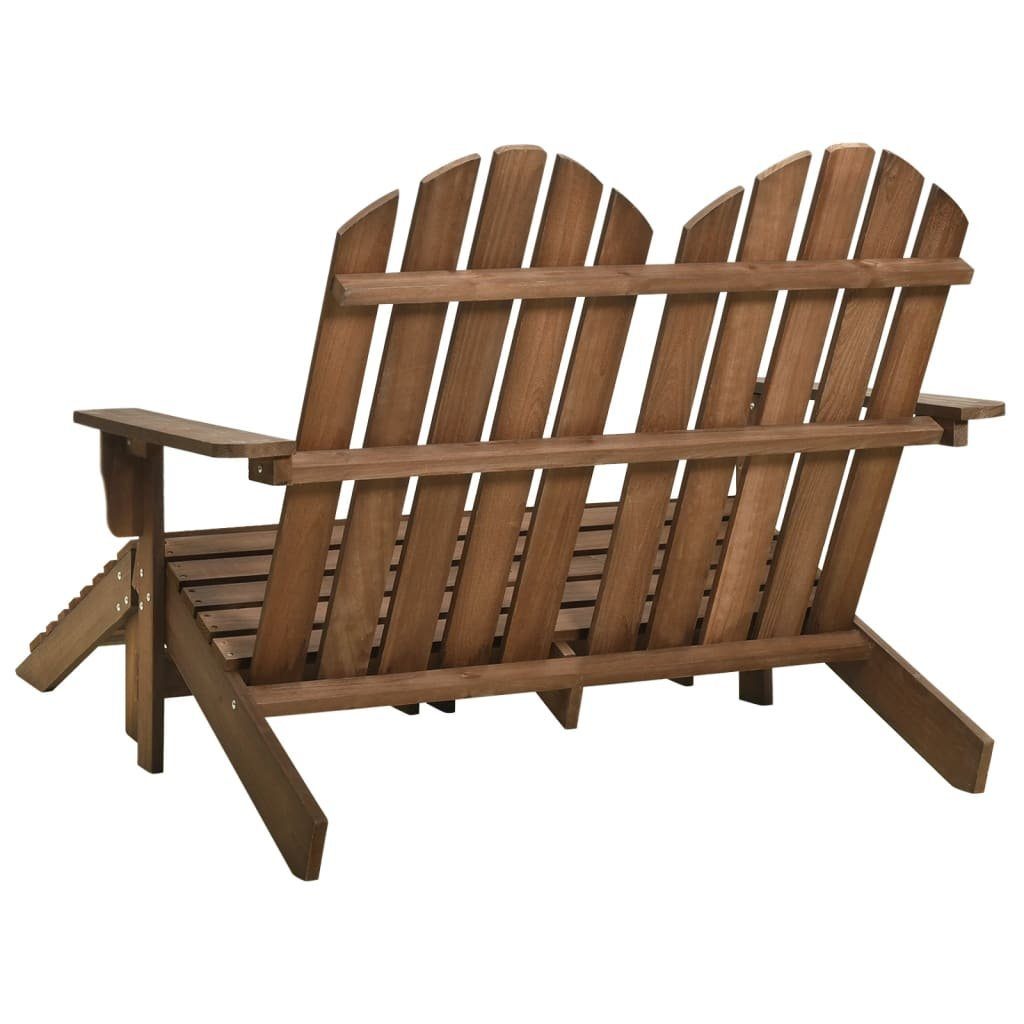 | 2-Sitzer Tannenholz vidaXL Braun St) Adirondack-Gartenbank mit Braun Braun (1 Fußstütze Gartenstuhl