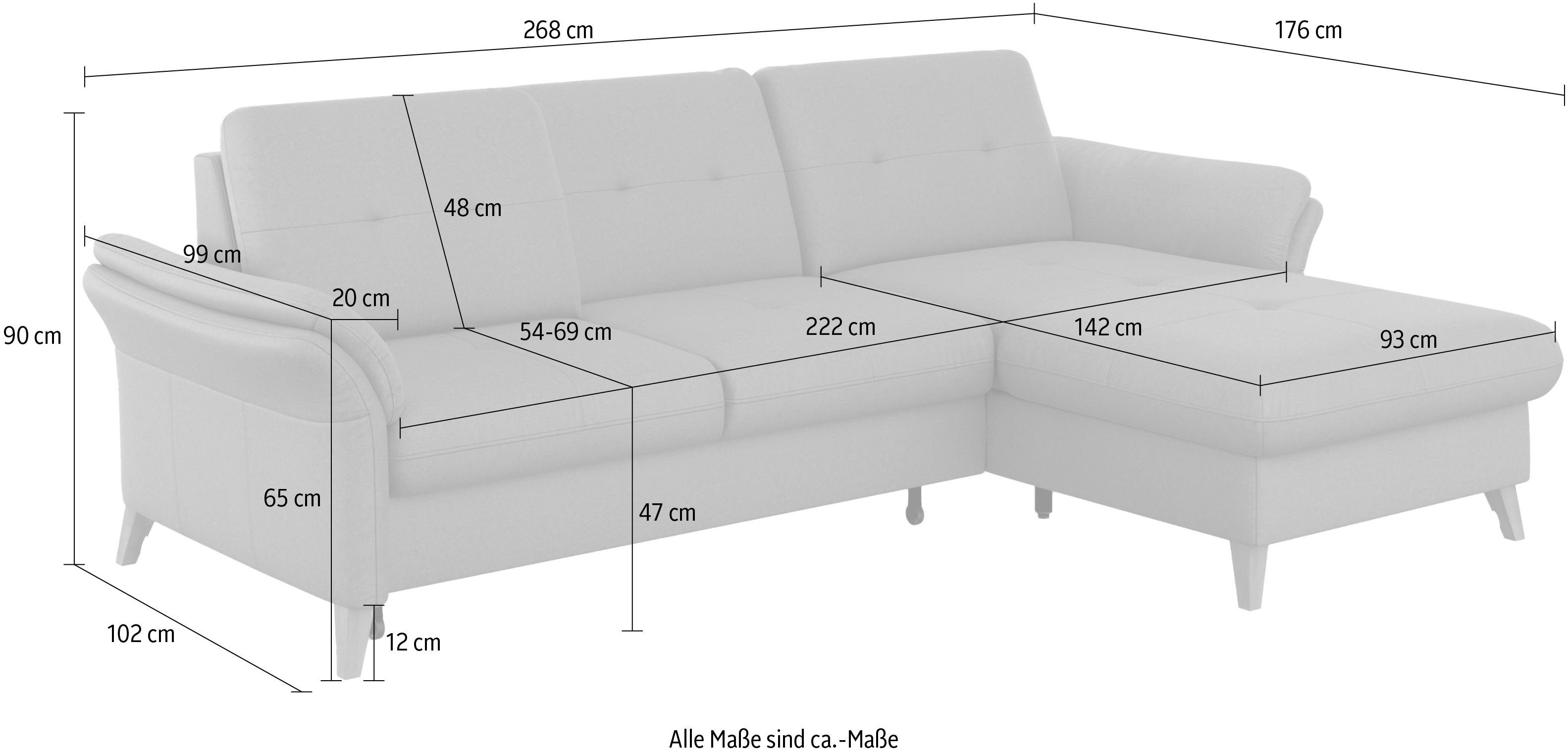 sit&more und Göteborg, mit Sitztiefenverstellung Ecksofa wahlweise Federkern, Bettfunktion