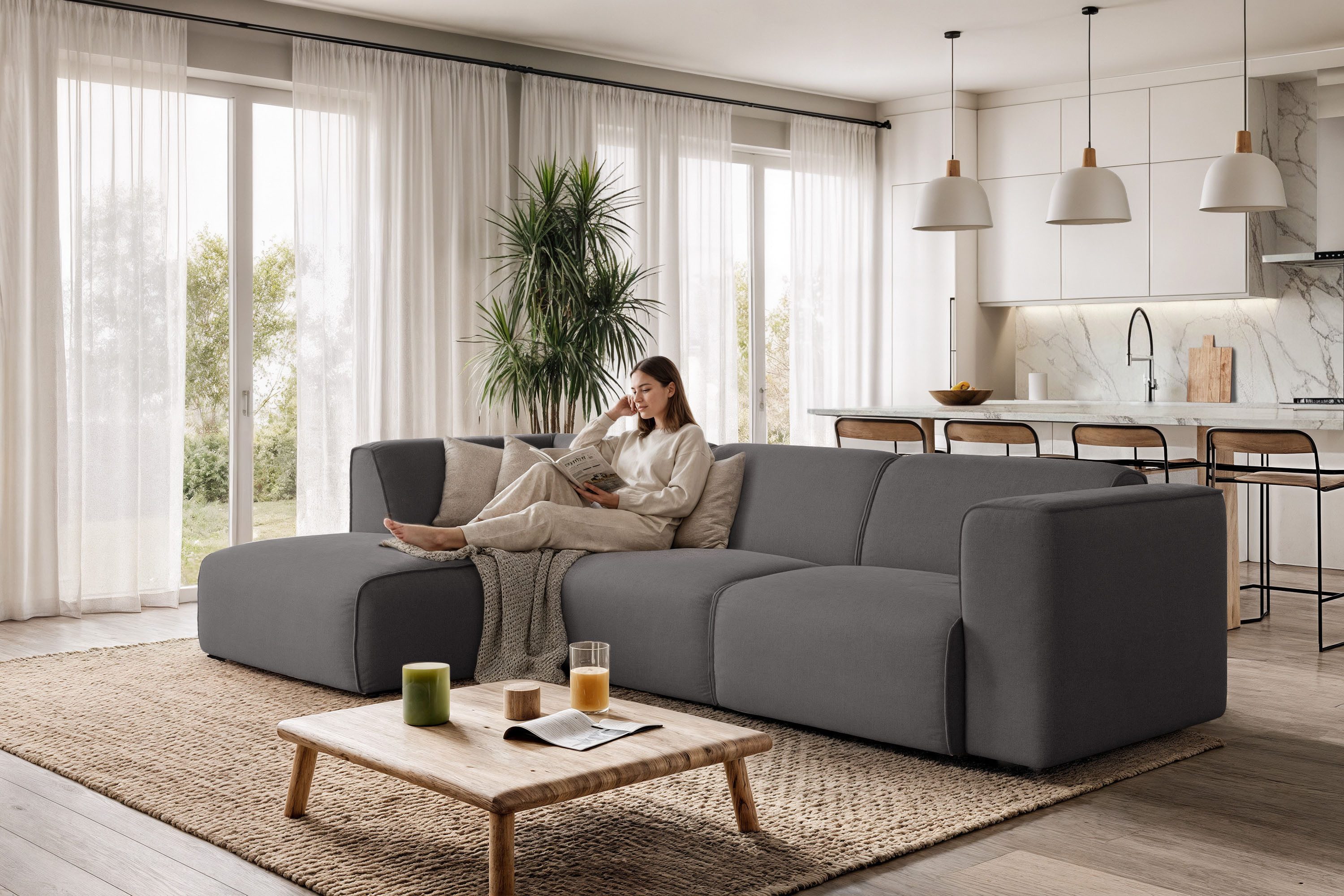 OTTO home Ecksofa Merid L-Form, B: 295 cm - OTTO. Verlässliche Qualität., jederzeit durch Module erweiterbar