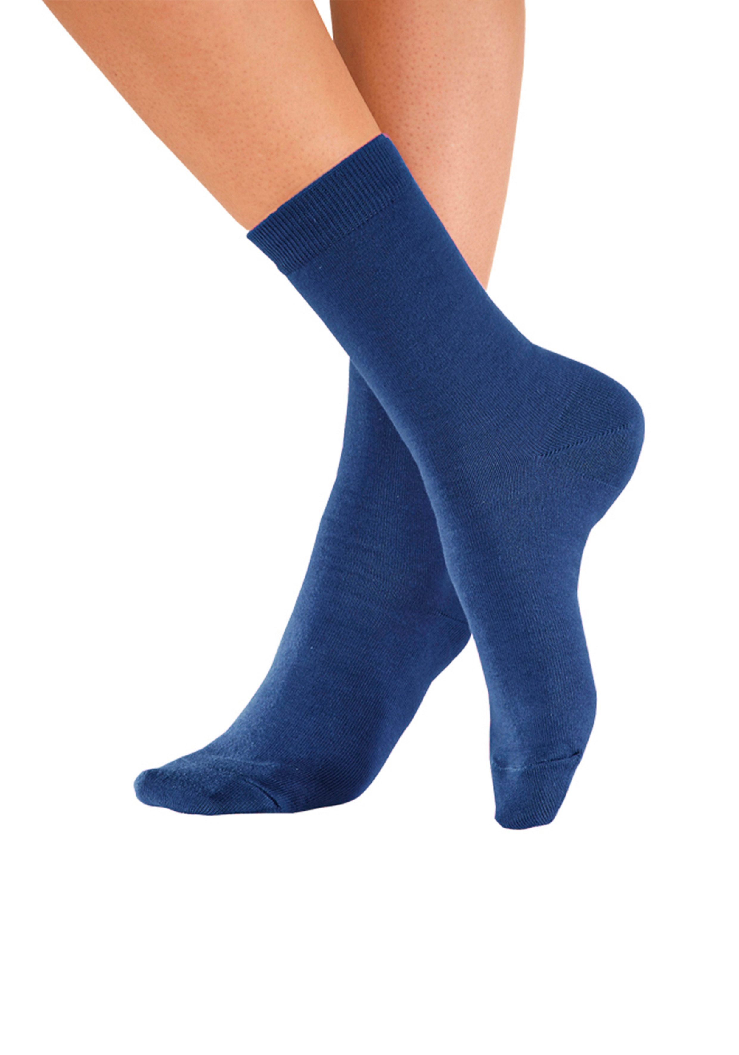 H.I.S Freizeitsocken Damen und Herren Atmungsaktiver Baumwollanteil; Business, Basic (Packung, 10-Paar, Gr. 35-38 bis 47-48) mit weichen Rippbündchen