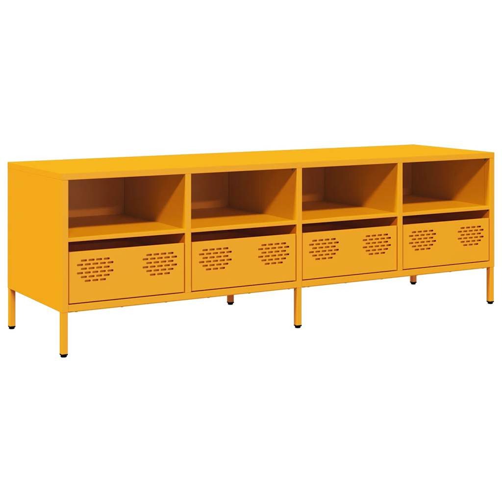 vidaXL TV-Schrank TV-Schrank Senfgelb 135x39x43,5 cm Kaltgewalzter Stahl (1-St)