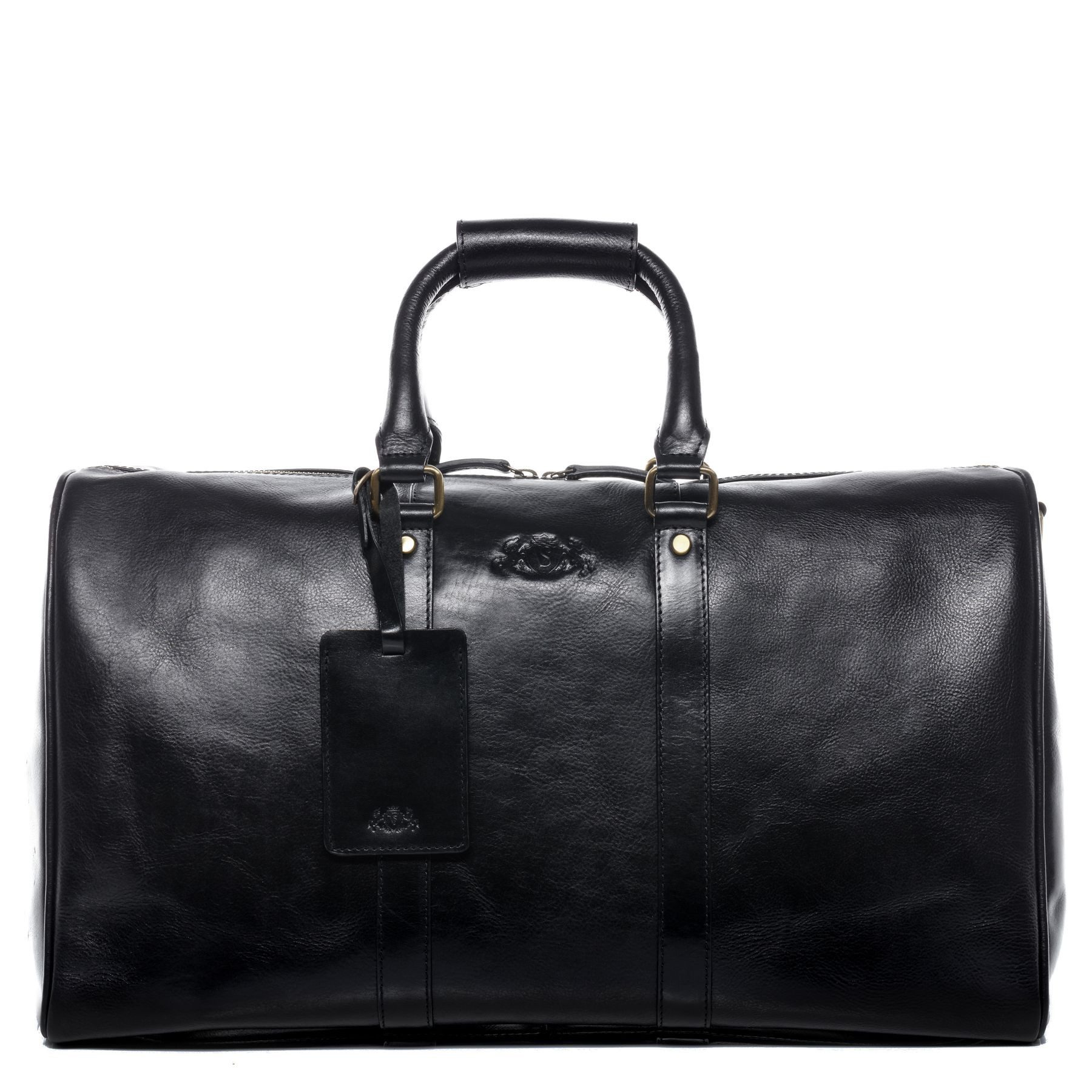 Reisetasche echt Leder Weekender groß schwarz FRANKLIN