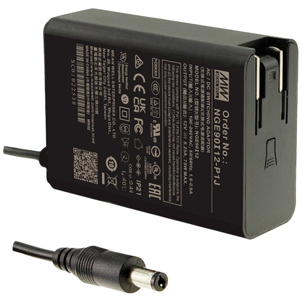 MW Mean Well NGE90I24-P1J Steckernetzteil, Festspannung 24 V/DC 90 W Steckernetzteil