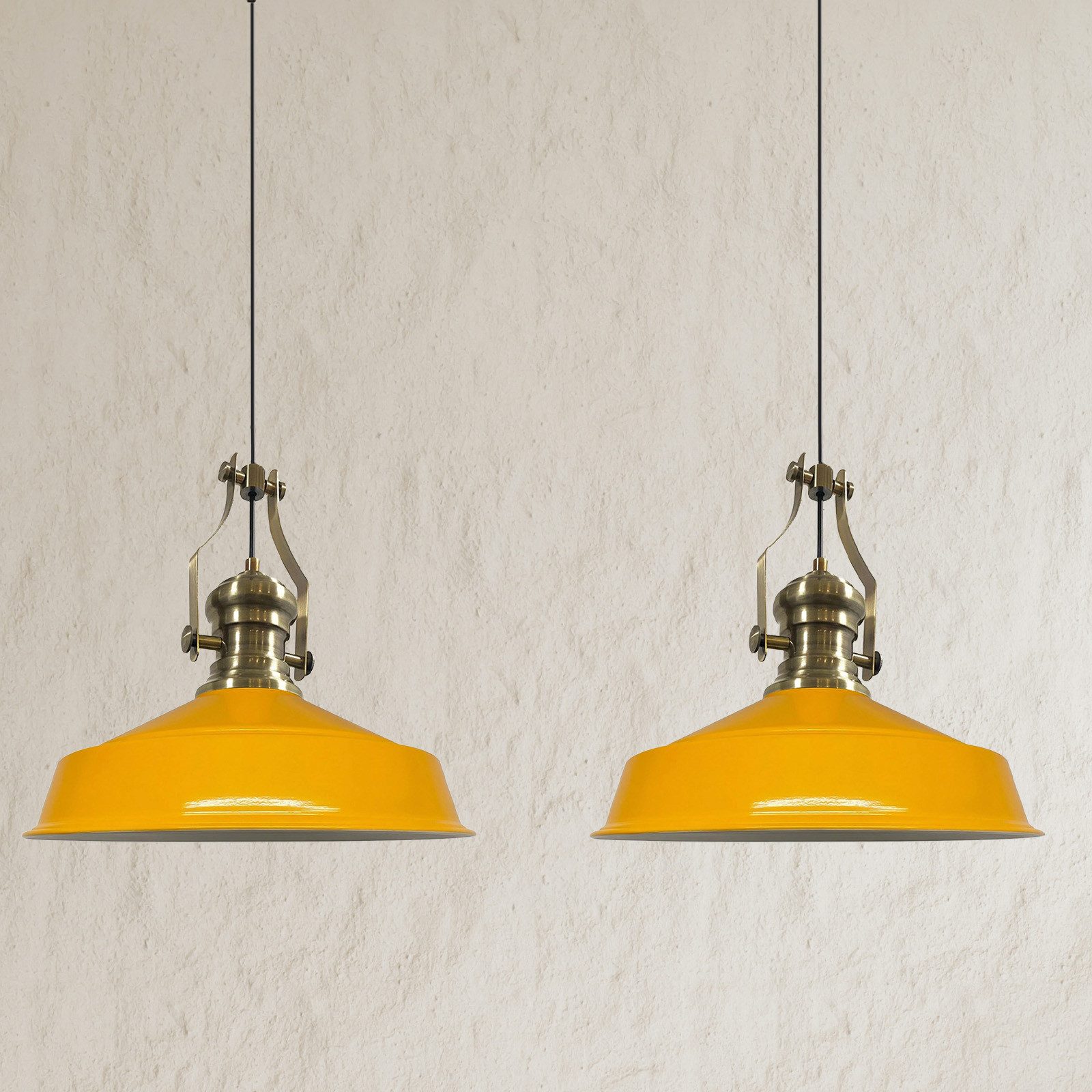 Bamyum Pendelleuchte Asletl Hängelampe aus Metall 2 Flammige, E27, Vintage Lampe, ohne Leuchtmittel